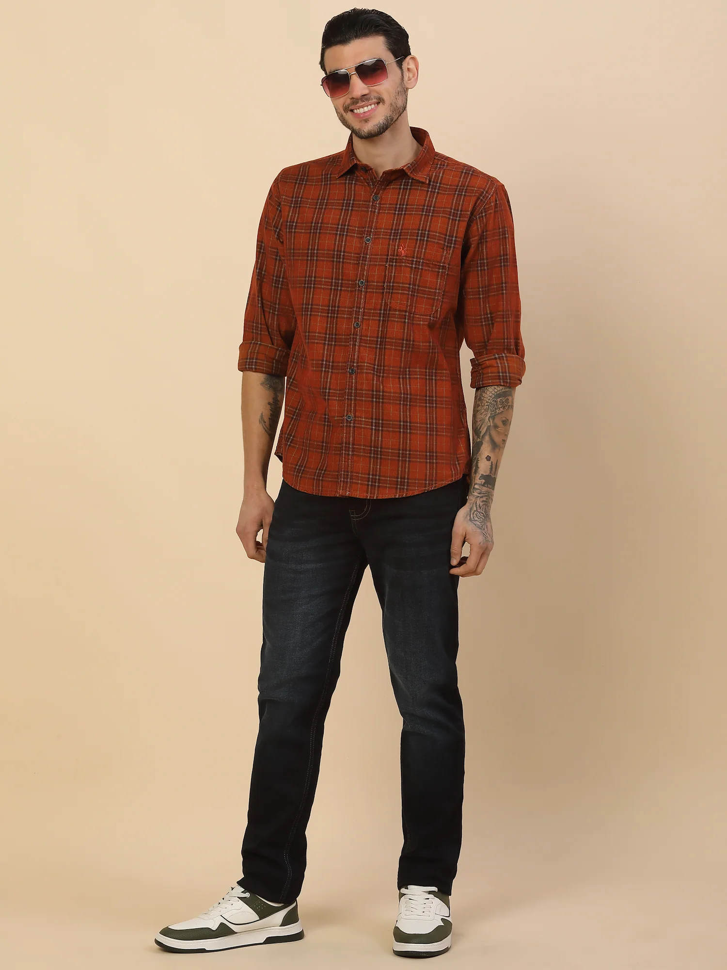 Men's Stylish Checkered Casual Shirt | Regular Fit | Full Sleeve | Pure Cotton | Smart Casual Wear - Image 2