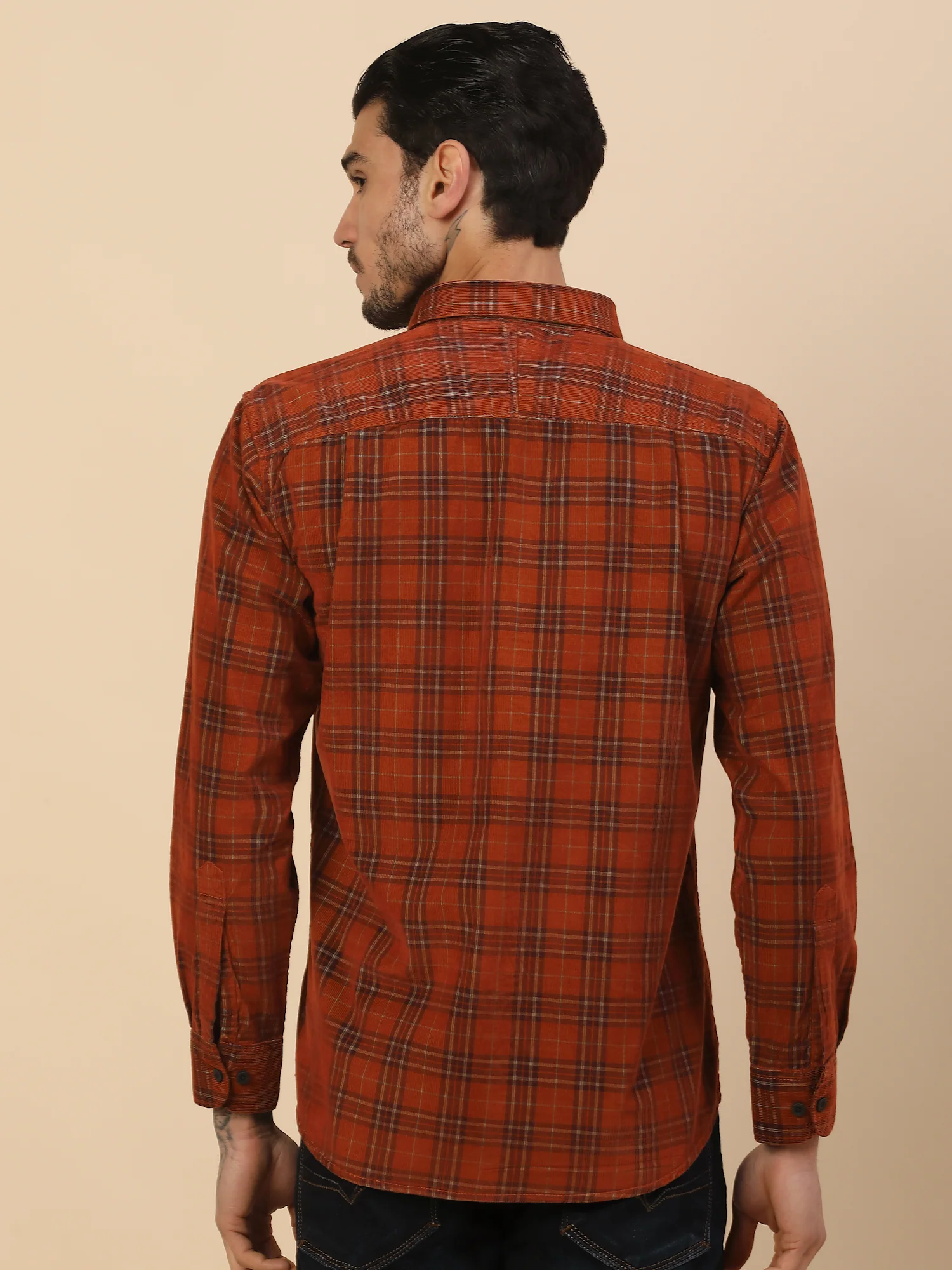 Men's Stylish Checkered Casual Shirt | Regular Fit | Full Sleeve | Pure Cotton | Smart Casual Wear - Image 3