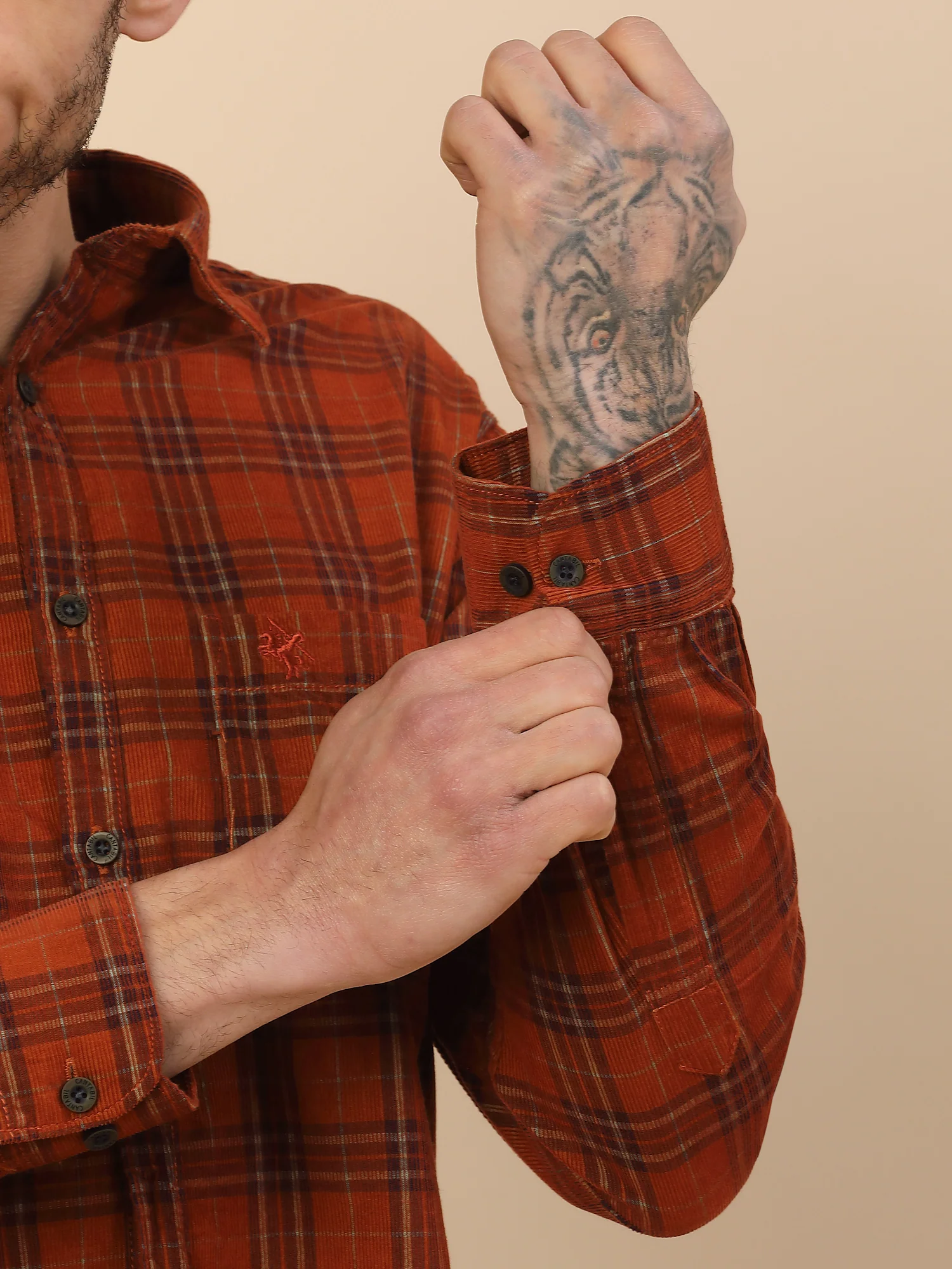 Men's Stylish Checkered Casual Shirt | Regular Fit | Full Sleeve | Pure Cotton | Smart Casual Wear - Image 4
