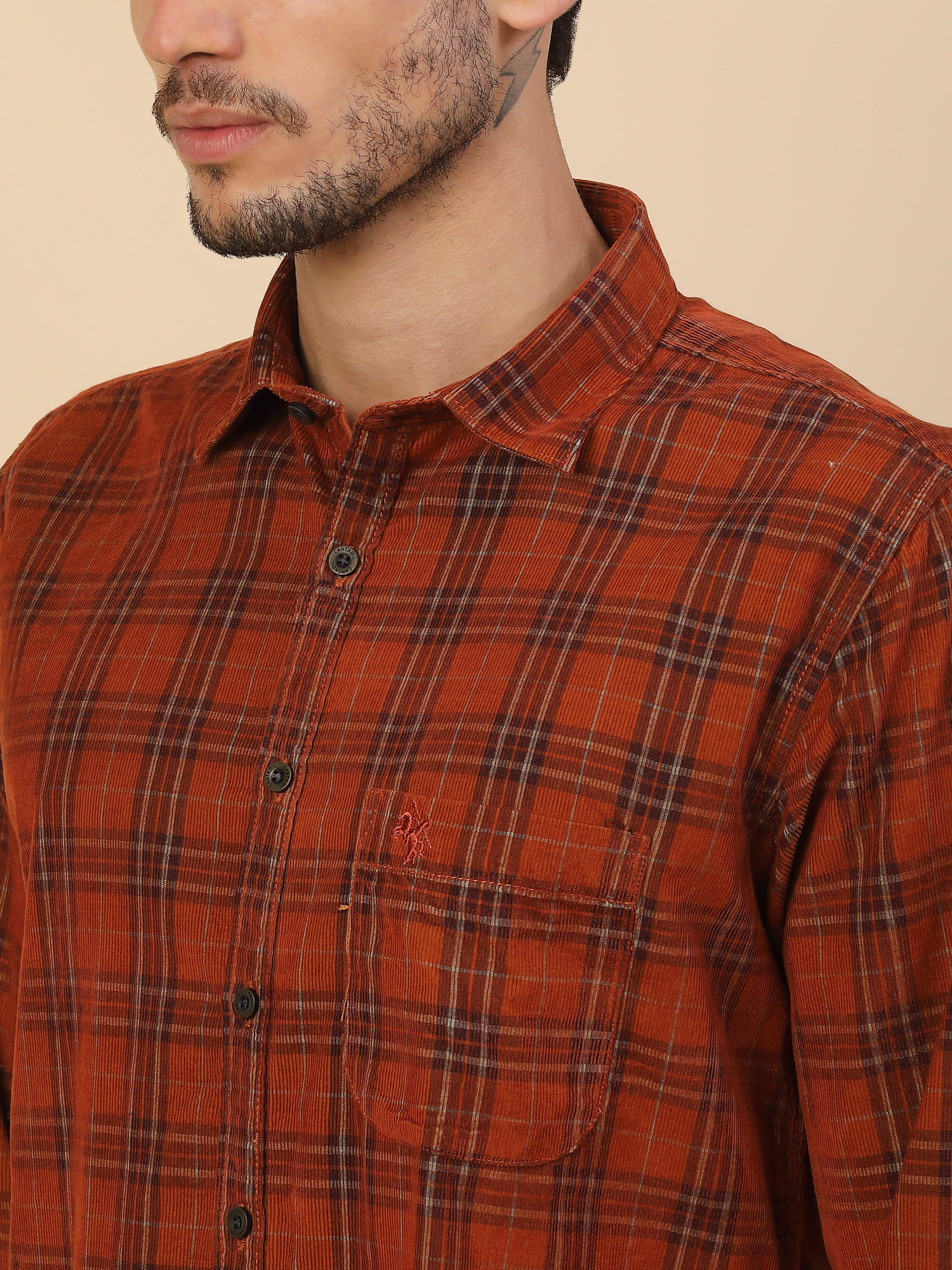 Men's Stylish Checkered Casual Shirt | Regular Fit | Full Sleeve | Pure Cotton | Smart Casual Wear - Image 5