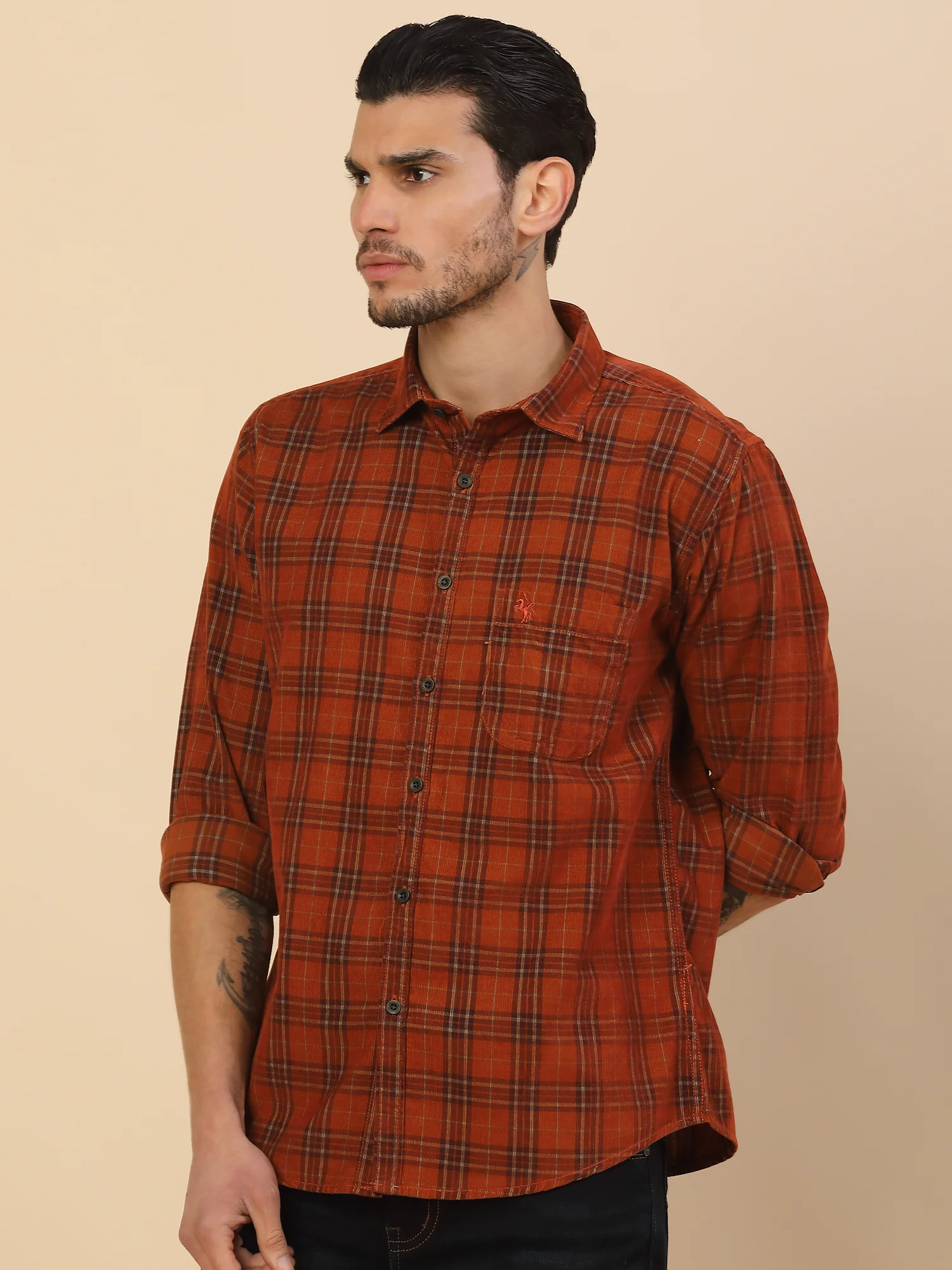 Men's Stylish Checkered Casual Shirt | Regular Fit | Full Sleeve | Pure Cotton | Smart Casual Wear - Image 6