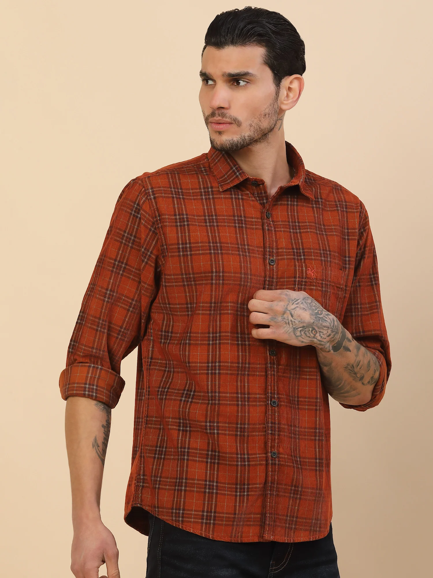 Men's Stylish Checkered Casual Shirt | Regular Fit | Full Sleeve | Pure Cotton | Smart Casual Wear - Image 7