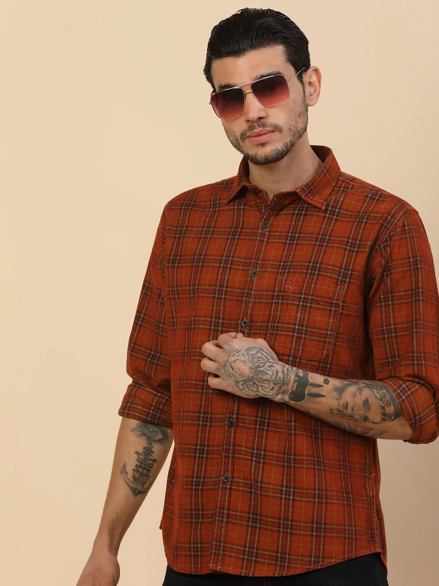 Men's Stylish Checkered Casual Shirt | Regular Fit | Full Sleeve | Pure Cotton | Smart Casual Wear - Image 8