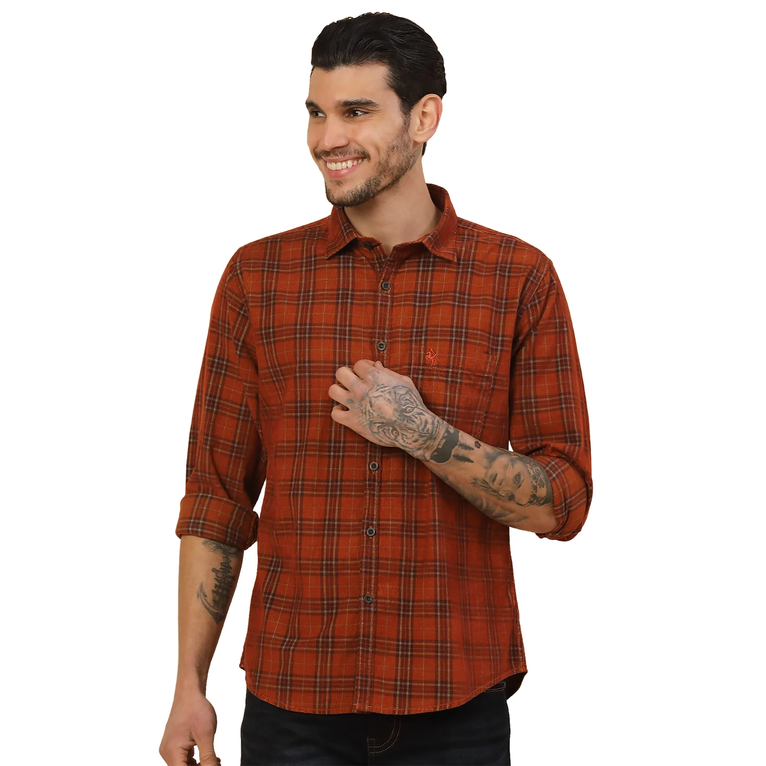 Men's Stylish Checkered Casual Shirt | Regular Fit | Full Sleeve | Pure Cotton | Smart Casual Wear - Image 9
