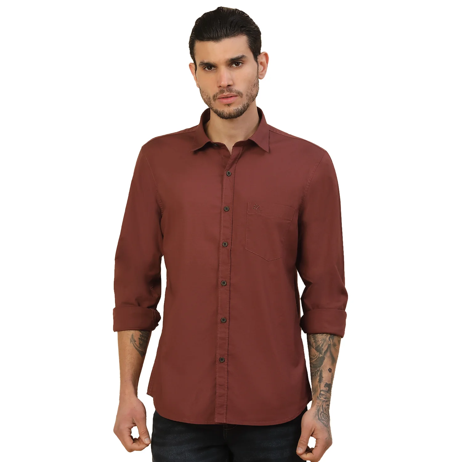 Men's Stylish Solid Casual Shirt | Regular Fit | Full Sleeve | Cotton Blend | Smart Casual Wear - Image 3