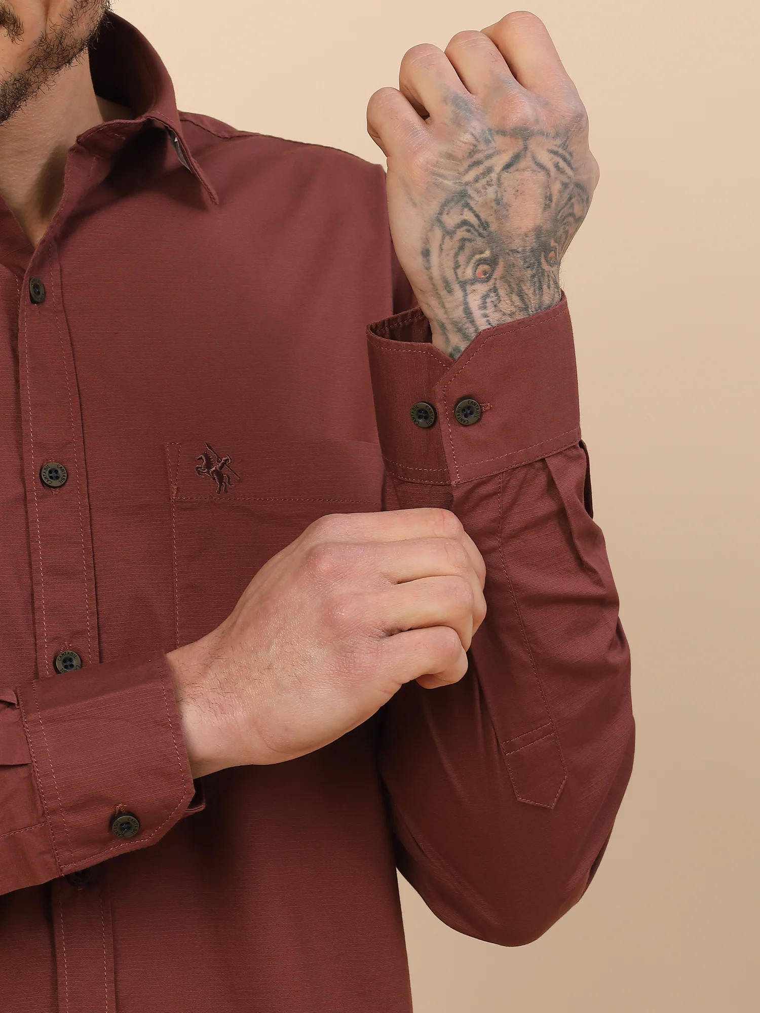 Men's Stylish Solid Casual Shirt | Regular Fit | Full Sleeve | Cotton Blend | Smart Casual Wear - Image 5