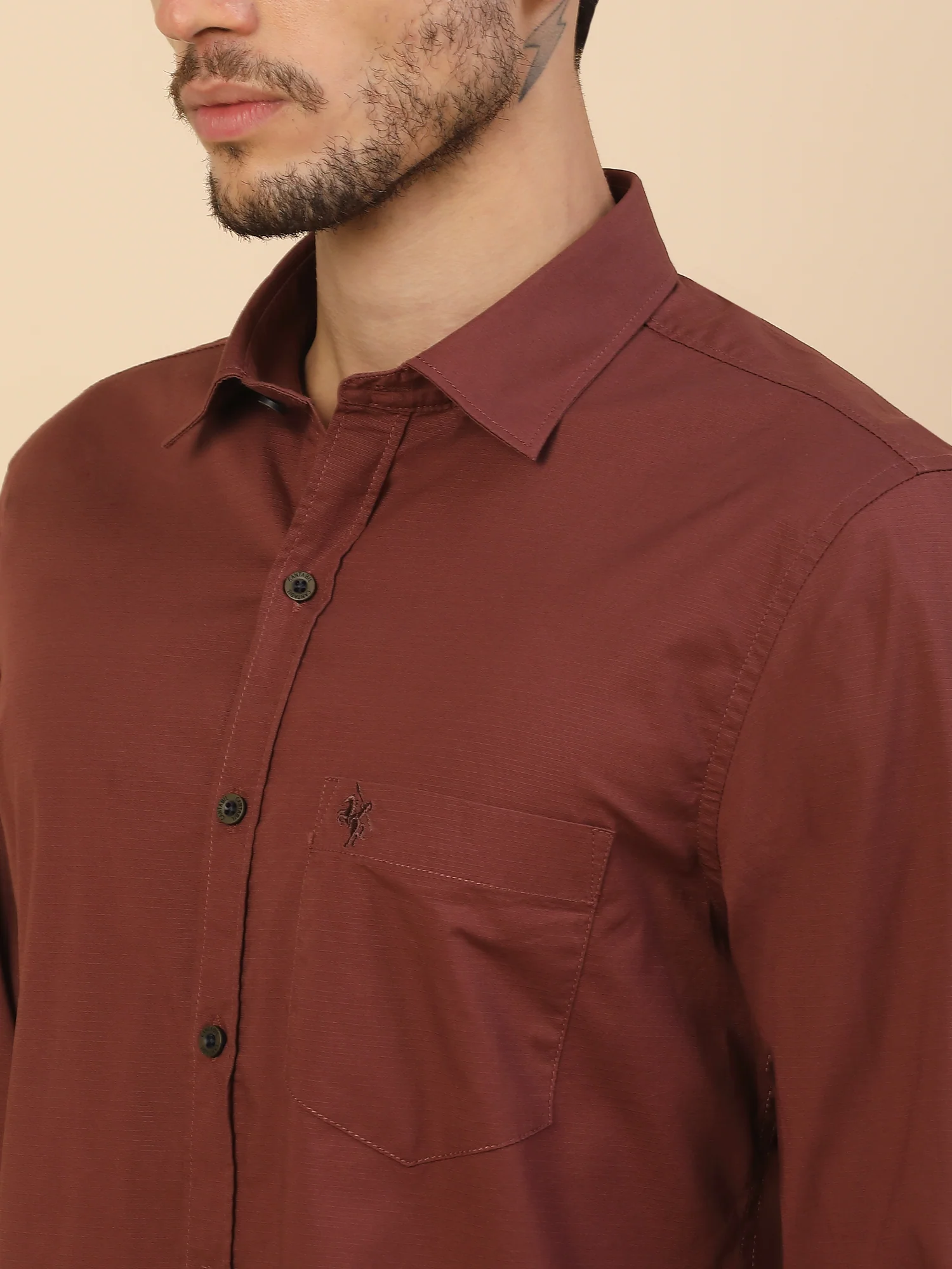 Men's Stylish Solid Casual Shirt | Regular Fit | Full Sleeve | Cotton Blend | Smart Casual Wear - Image 6