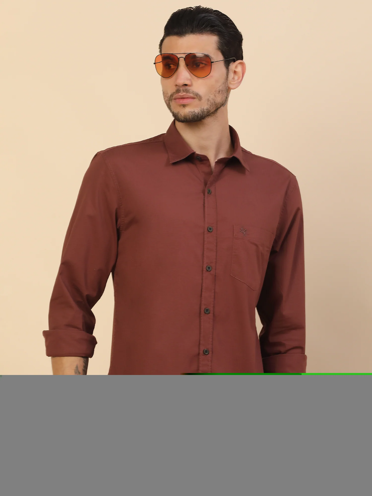 Men's Stylish Solid Casual Shirt | Regular Fit | Full Sleeve | Cotton Blend | Smart Casual Wear - Image 8