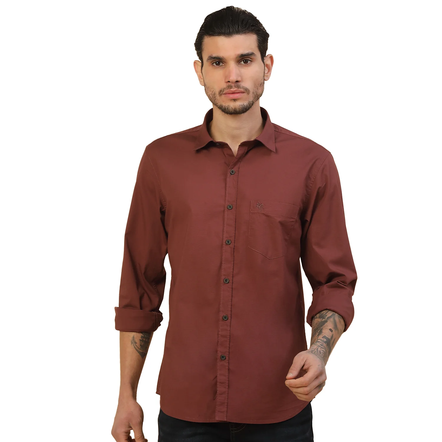 Men's Stylish Solid Casual Shirt | Regular Fit | Full Sleeve | Cotton Blend | Smart Casual Wear - Image 9