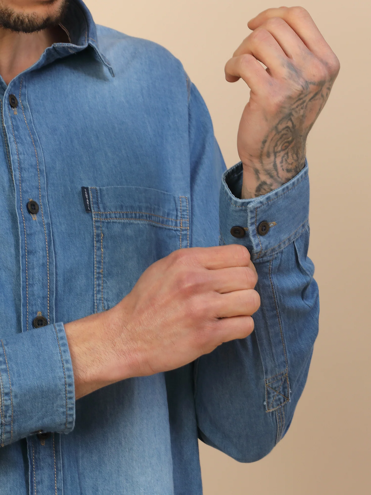 Men's Stylish Solid Casual Shirt | Regular Fit | Full Sleeve | Pure Cotton | Smart Casual Wear - Image 3