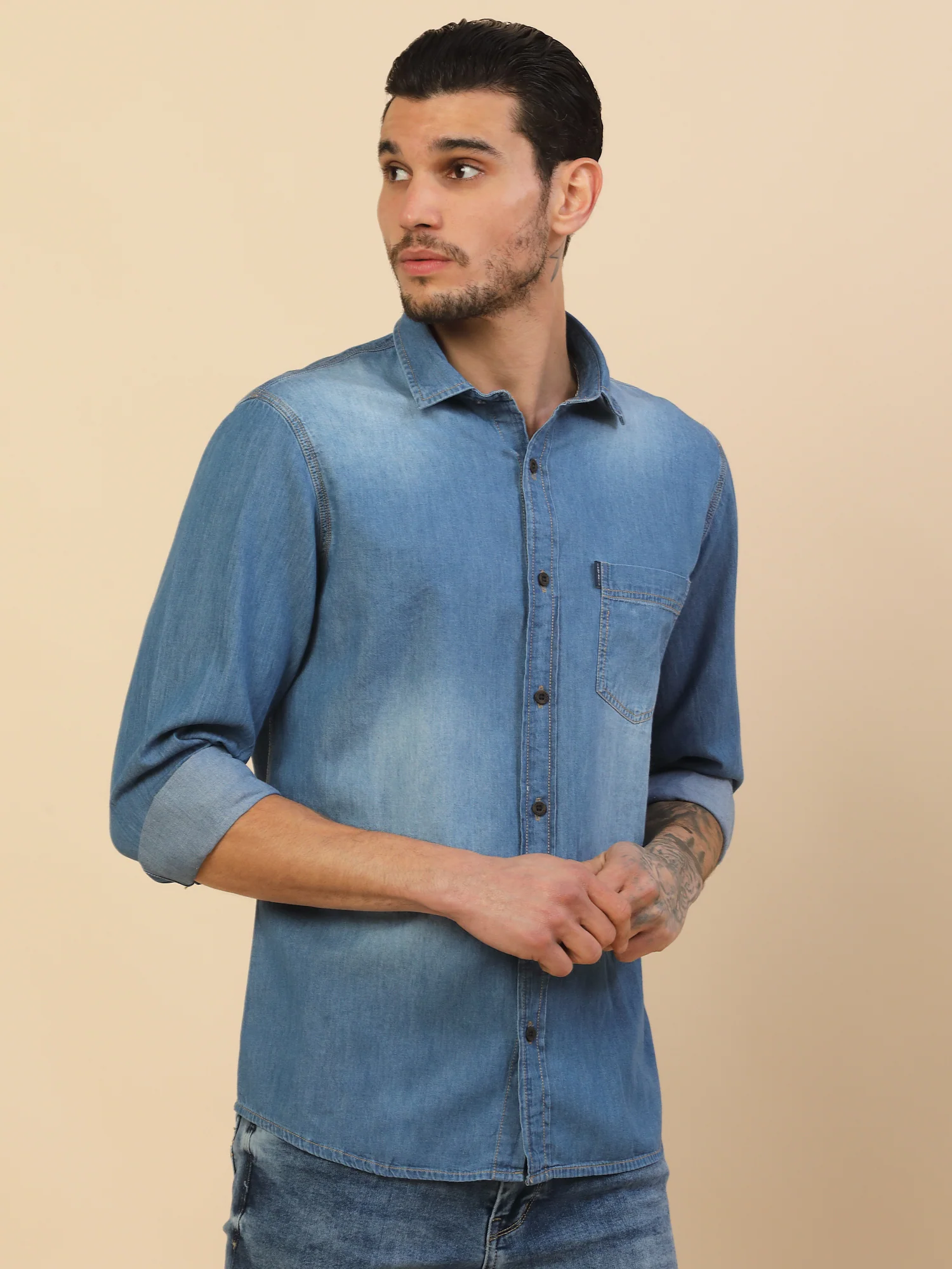 Men's Stylish Solid Casual Shirt | Regular Fit | Full Sleeve | Pure Cotton | Smart Casual Wear - Image 6