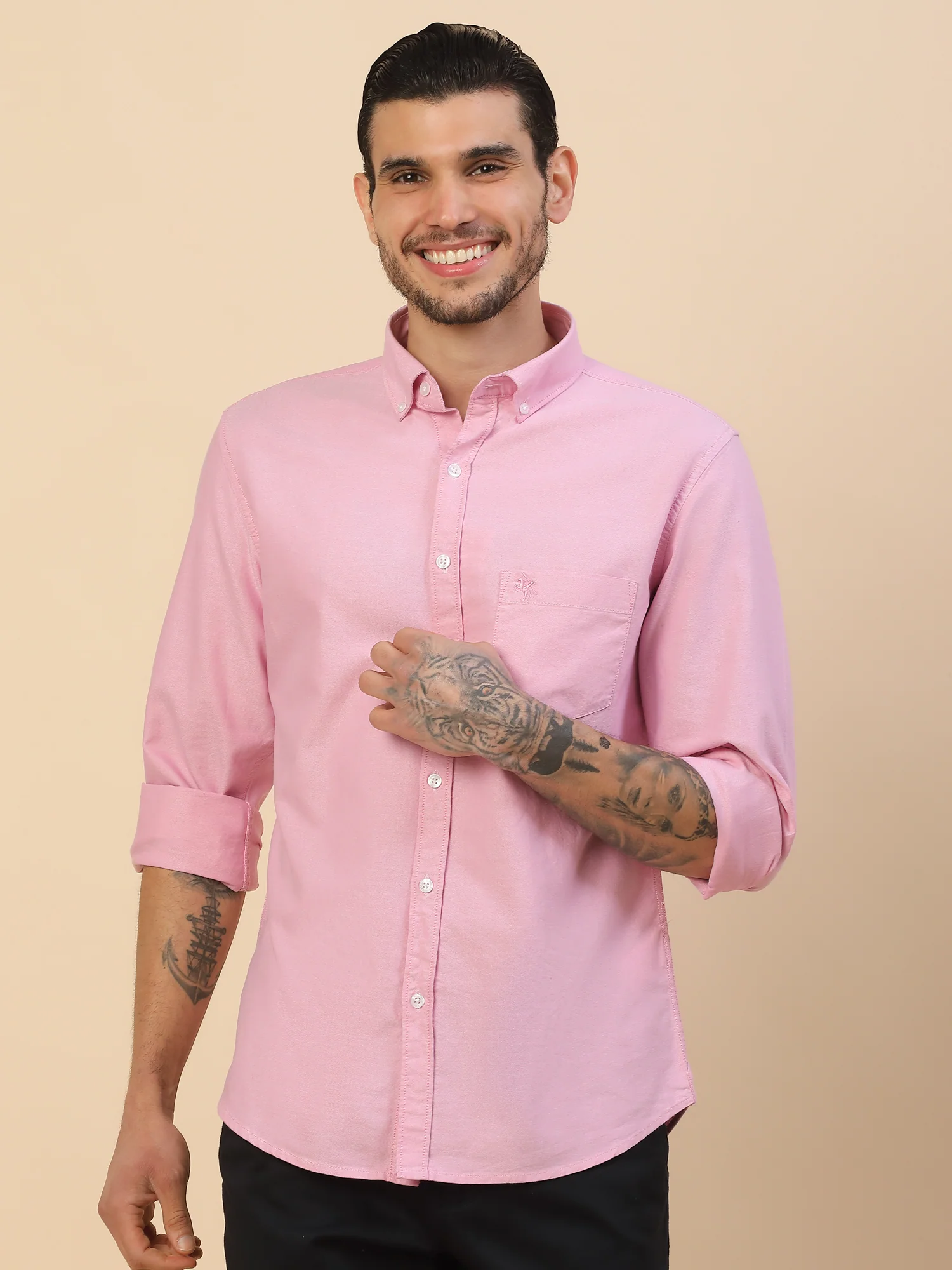 Men's Stylish Solid Casual Shirt | Regular Fit | Full Sleeve | Pure Cotton | Smart Casual Wear - Image 5