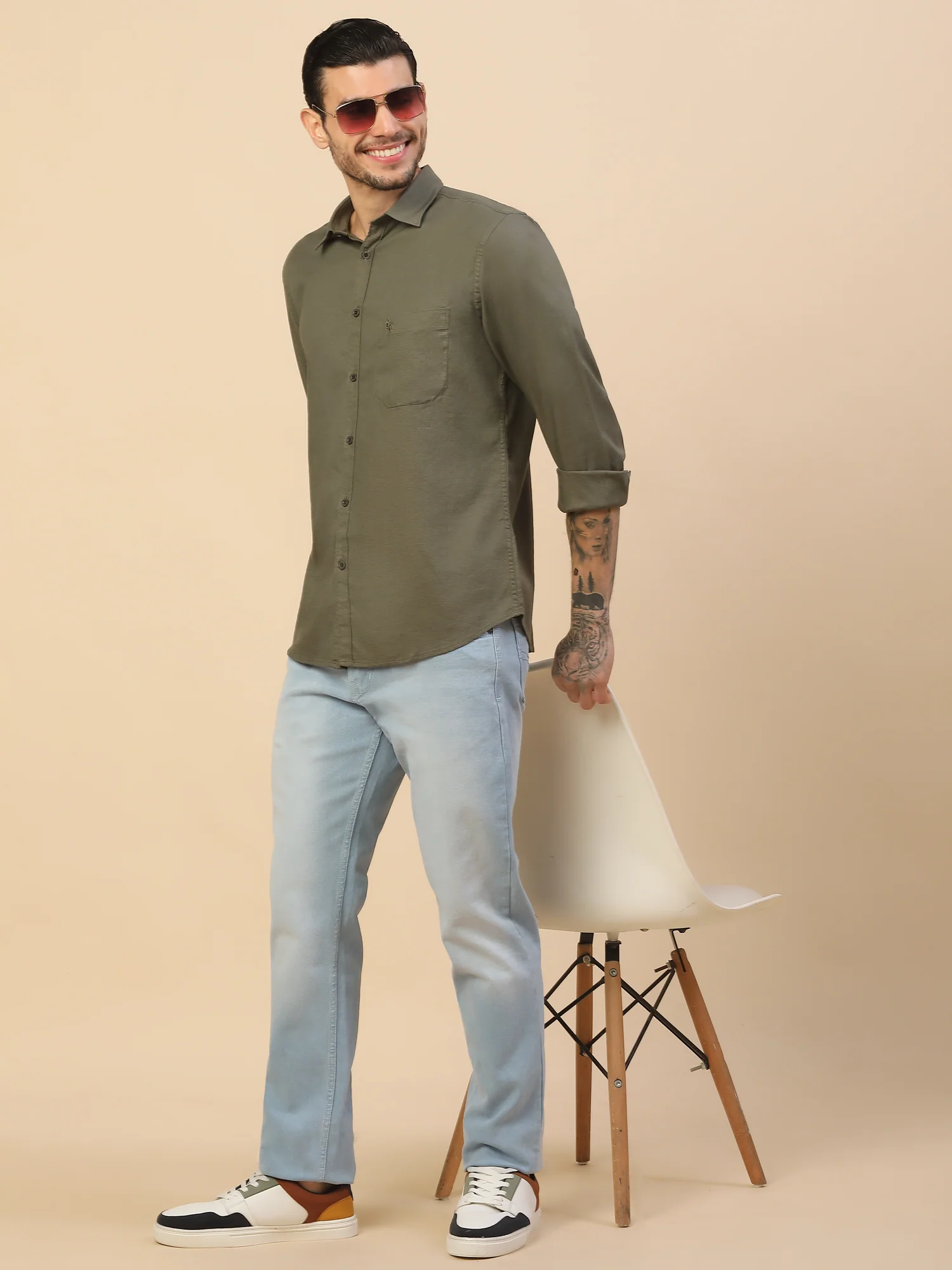 Men's Stylish Solid Casual Shirt | Regular Fit | Full Sleeve | Cotton Blend | Smart Casual Wear - Image 2