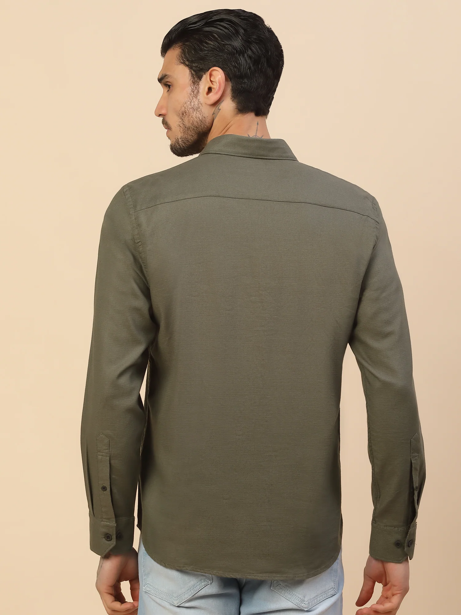 Men's Stylish Solid Casual Shirt | Regular Fit | Full Sleeve | Cotton Blend | Smart Casual Wear - Image 3