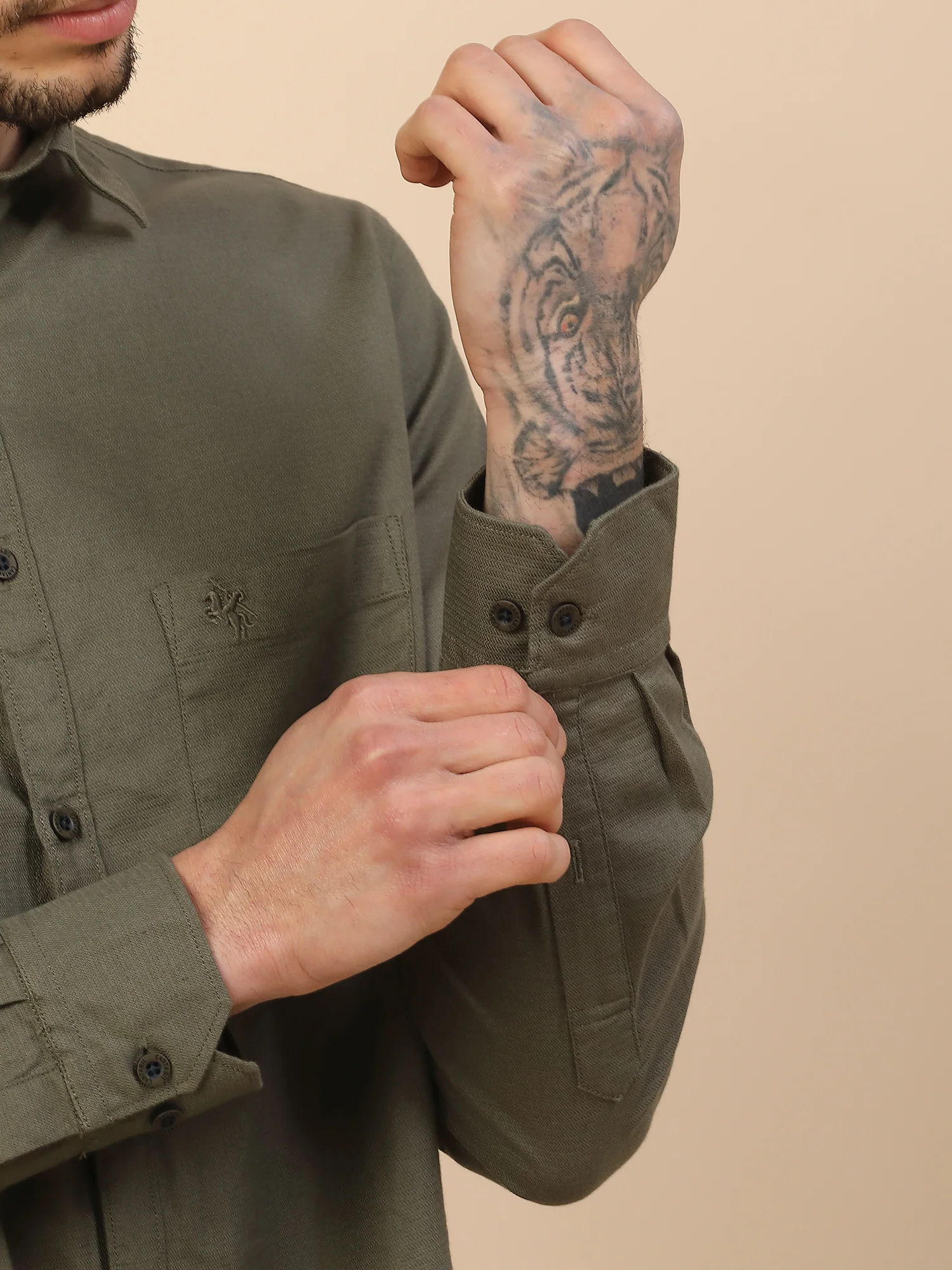 Men's Stylish Solid Casual Shirt | Regular Fit | Full Sleeve | Cotton Blend | Smart Casual Wear - Image 4