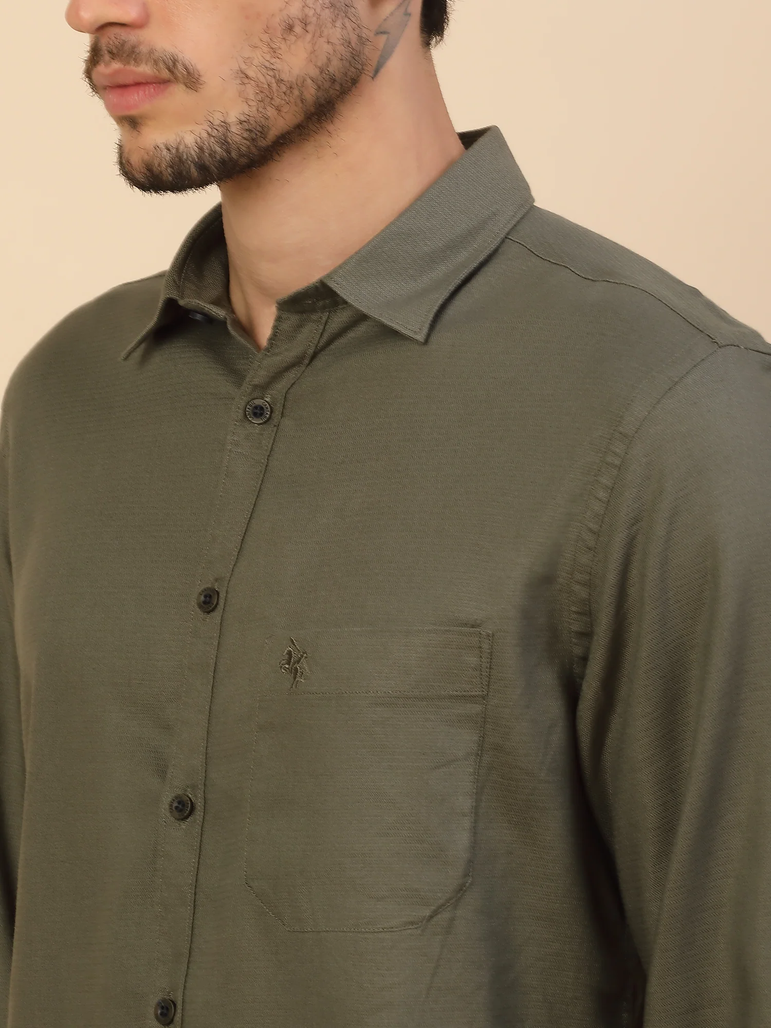 Men's Stylish Solid Casual Shirt | Regular Fit | Full Sleeve | Cotton Blend | Smart Casual Wear - Image 5