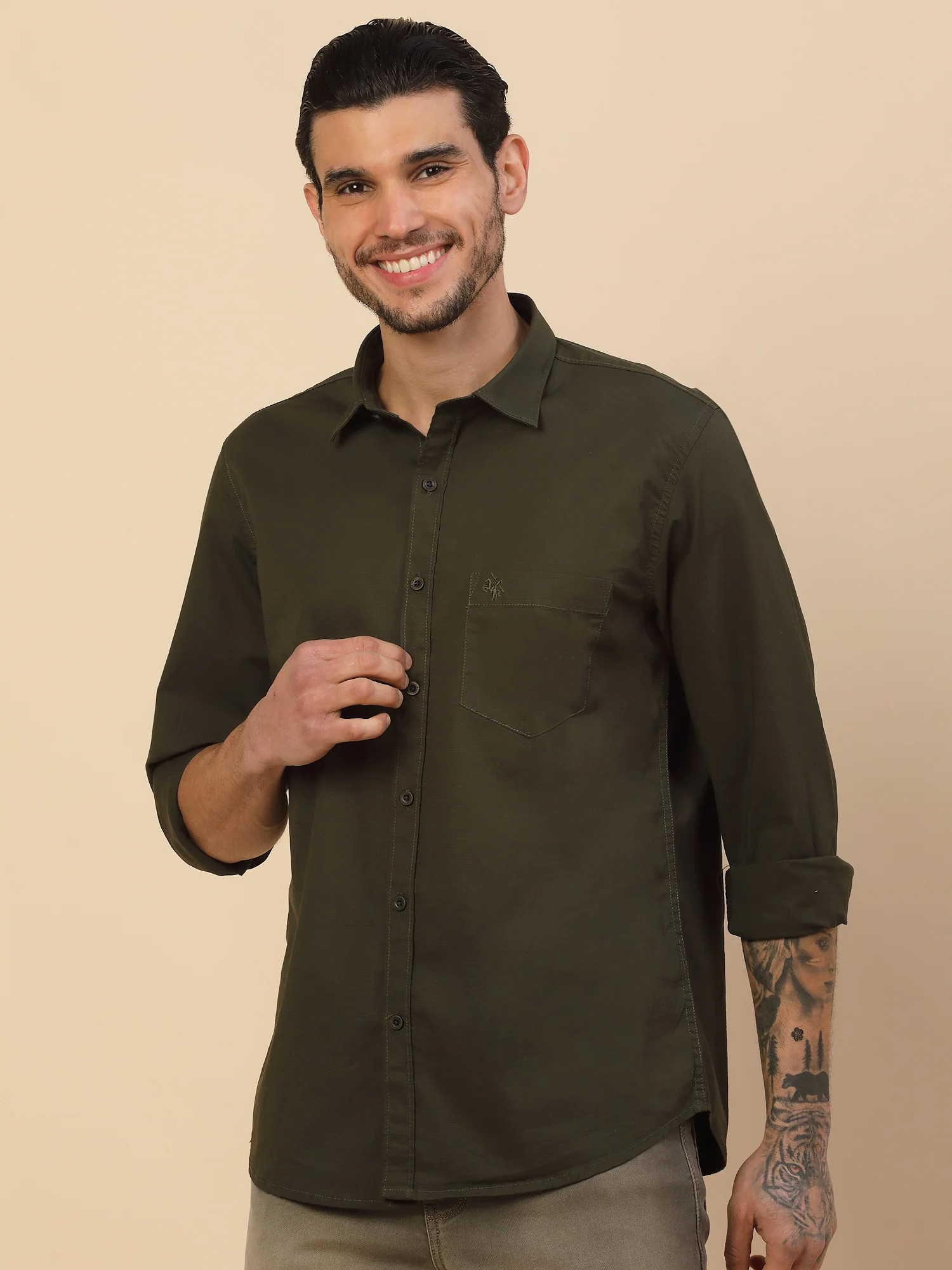 Men's Stylish Solid Casual Shirt | Regular Fit | Full Sleeve | Pure Cotton | Smart Casual Wear (Copy) (Copy) - Image 6