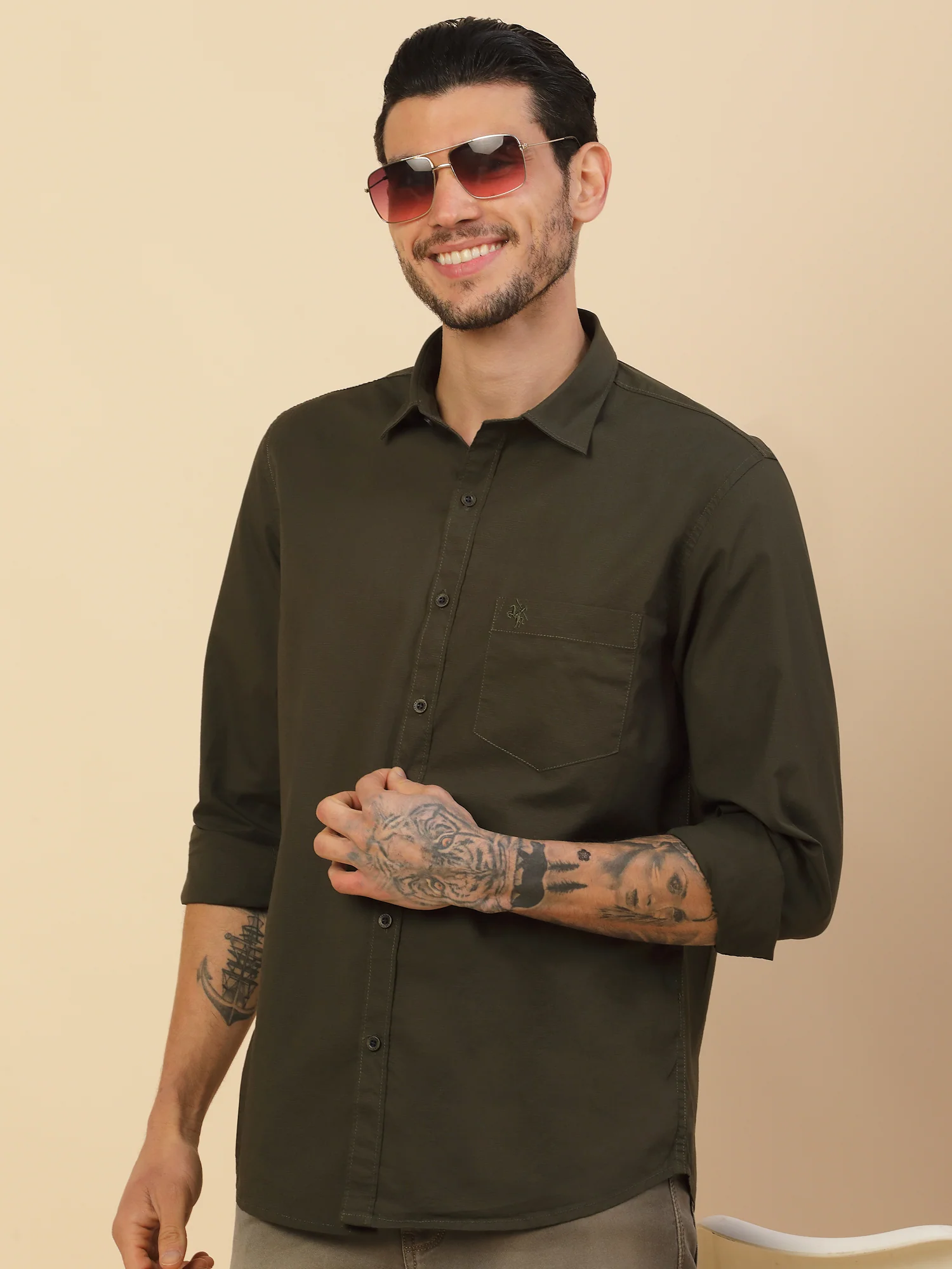 Men's Stylish Solid Casual Shirt | Regular Fit | Full Sleeve | Pure Cotton | Smart Casual Wear (Copy) (Copy) - Image 8