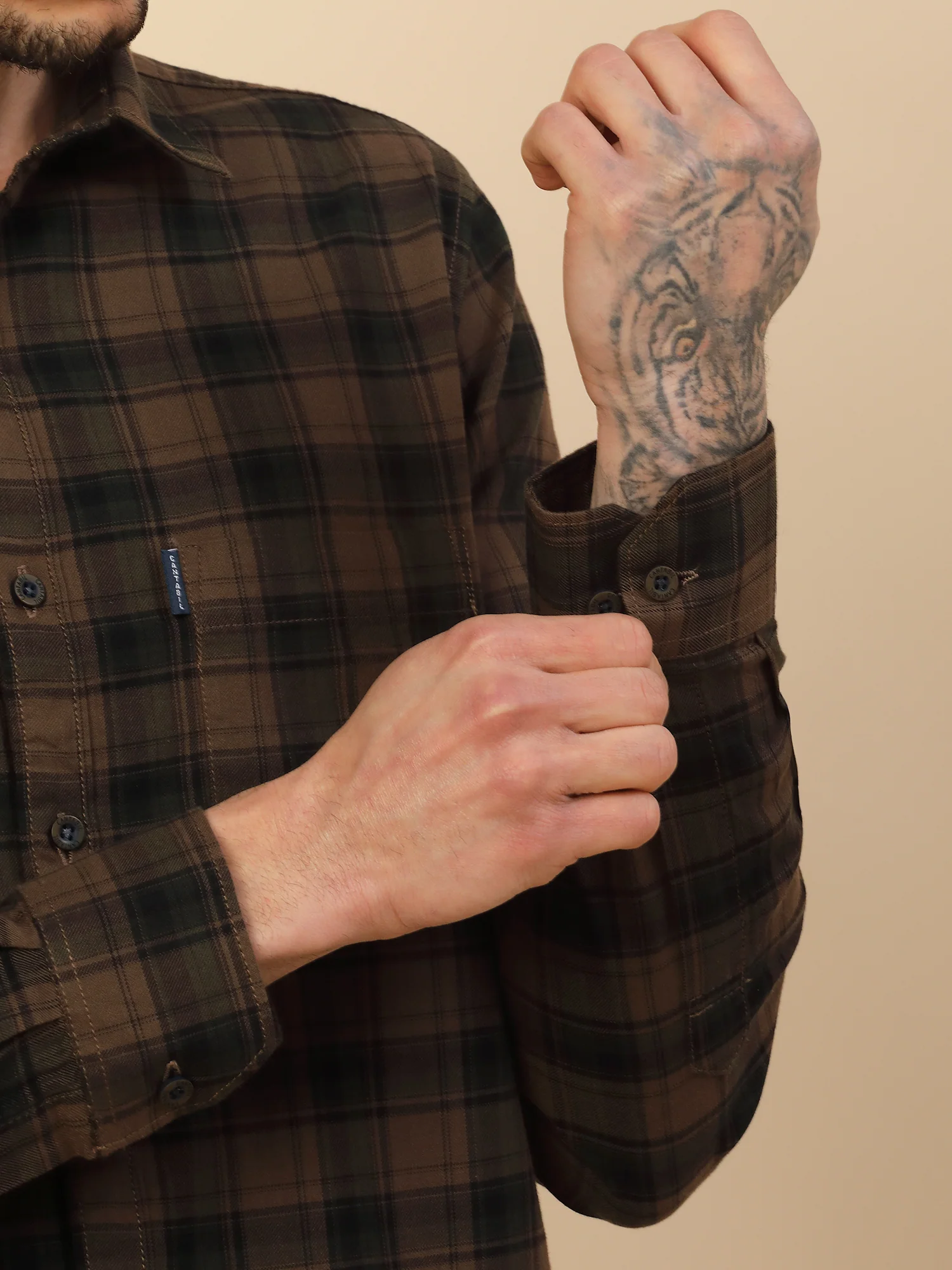 Men's Stylish Checkered Casual Shirt | Regular Fit | Full Sleeve | Pure Cotton | Smart Casual Wear - Image 4