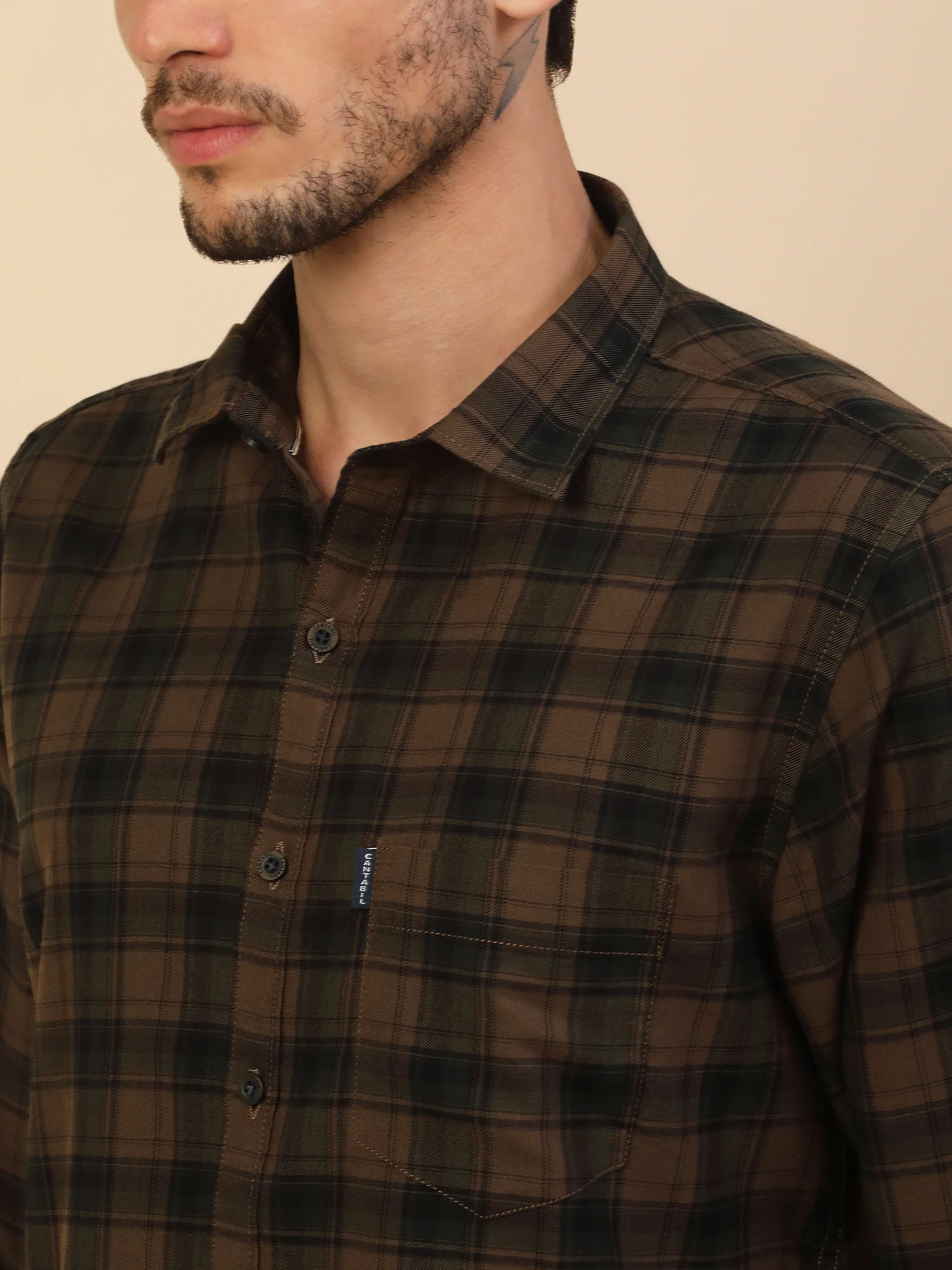 Men's Stylish Checkered Casual Shirt | Regular Fit | Full Sleeve | Pure Cotton | Smart Casual Wear - Image 5