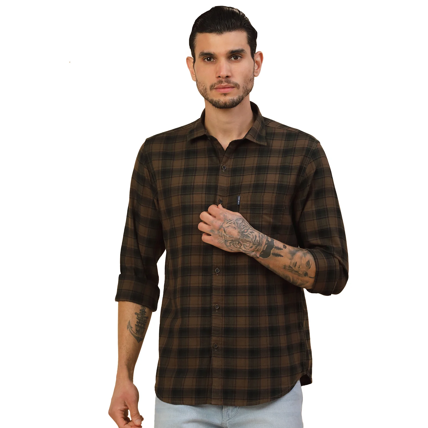 Men's Stylish Checkered Casual Shirt | Regular Fit | Full Sleeve | Pure Cotton | Smart Casual Wear - Image 9