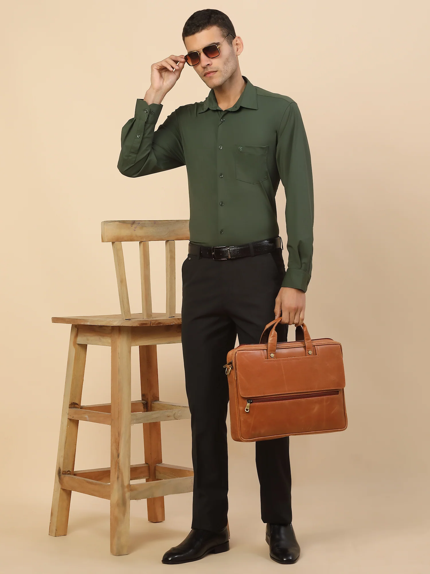 Men's Stylish Solid Formal Shirt | Regular Fit | Full Sleeve | Polyester | Smart Formal Wear - Image 2