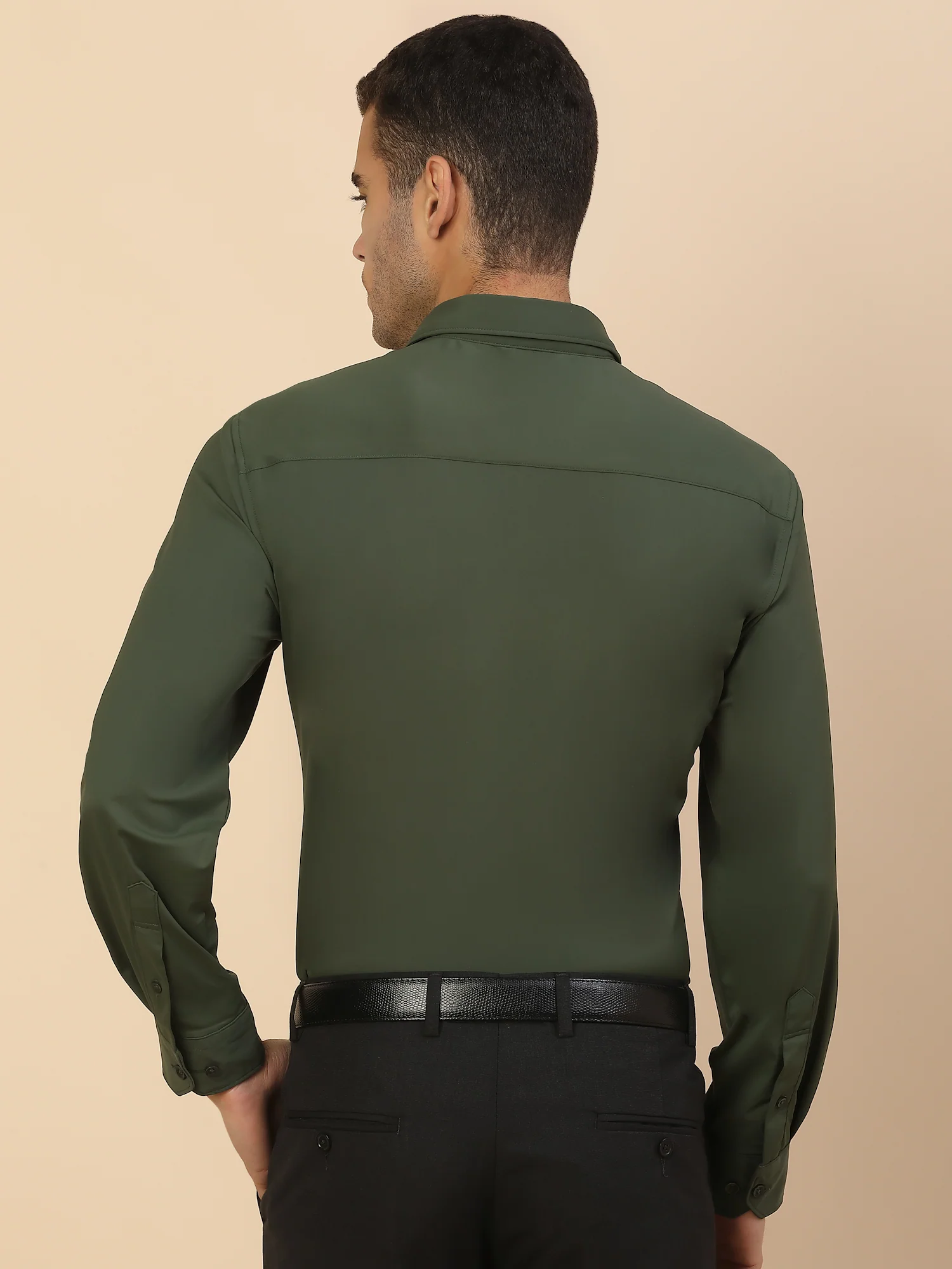 Men's Stylish Solid Formal Shirt | Regular Fit | Full Sleeve | Polyester | Smart Formal Wear - Image 3