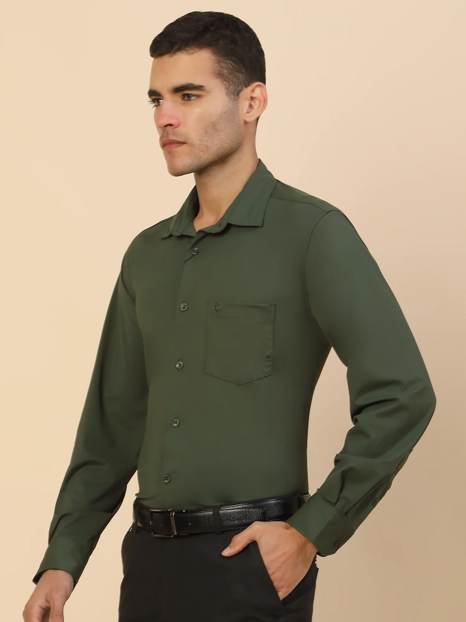 Men's Stylish Solid Formal Shirt | Regular Fit | Full Sleeve | Polyester | Smart Formal Wear - Image 4