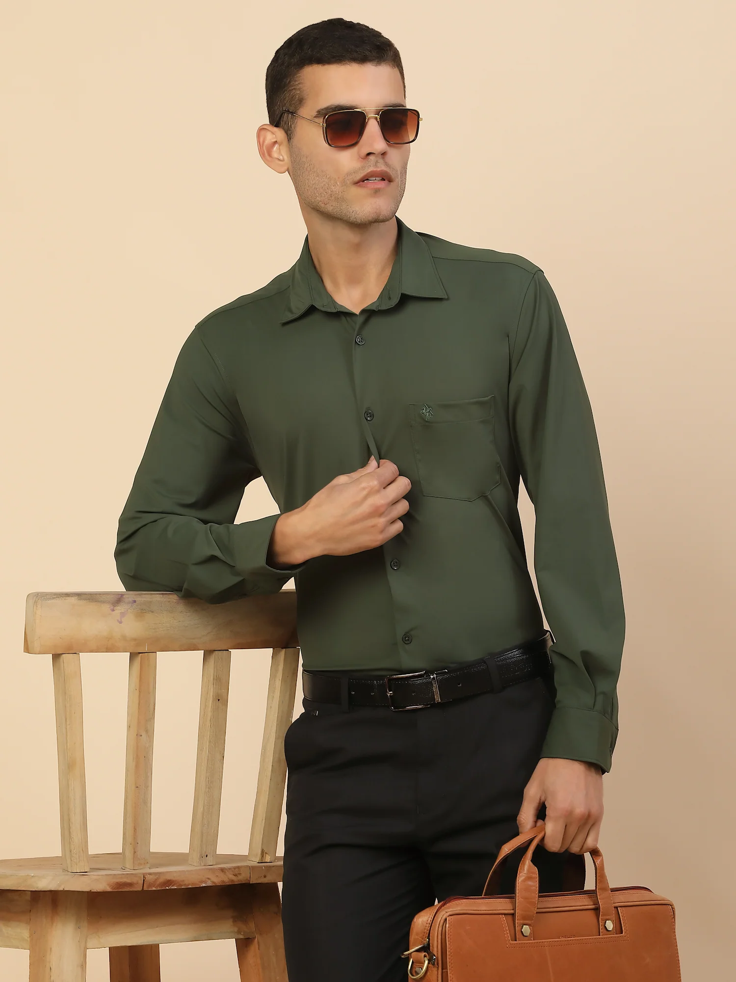Men's Stylish Solid Formal Shirt | Regular Fit | Full Sleeve | Polyester | Smart Formal Wear - Image 8