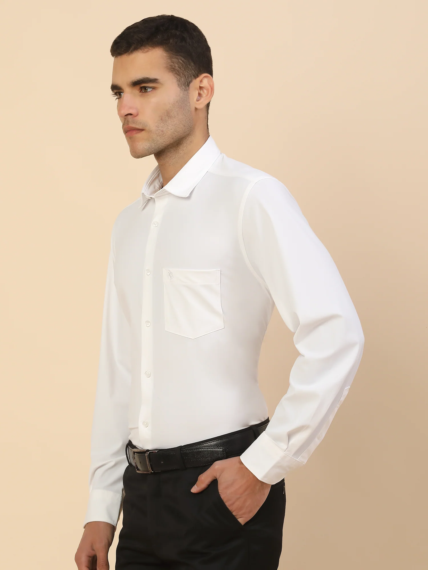 Men's Stylish Solid Formal Shirt | Regular Fit | Full Sleeve | Polyester | Smart Formal Wear - Image 4