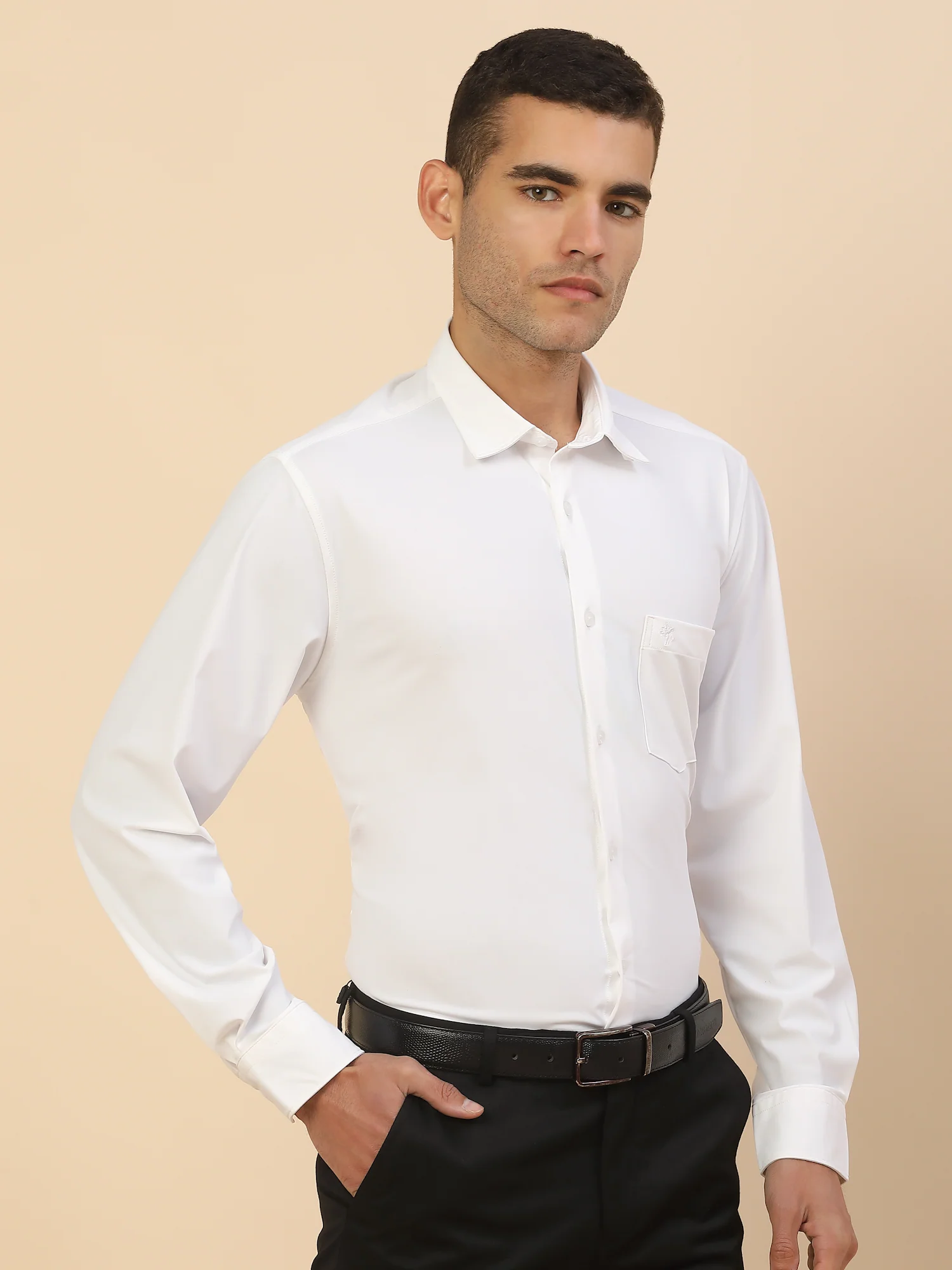 Men's Stylish Solid Formal Shirt | Regular Fit | Full Sleeve | Polyester | Smart Formal Wear - Image 5