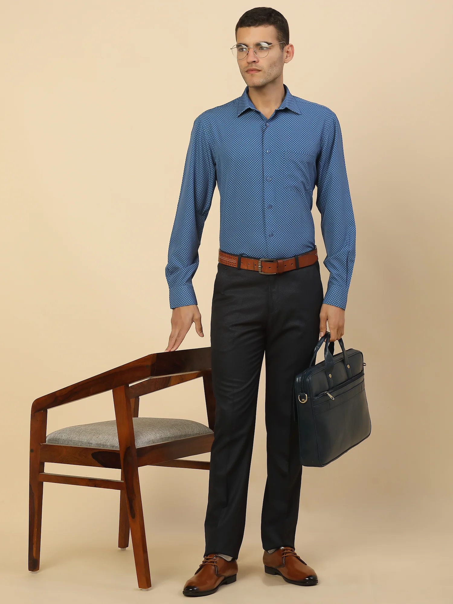 Men's Stylish Printed Formal Shirt | Regular Fit | Full Sleeve | Polyester | Smart Formal Wear - Image 2