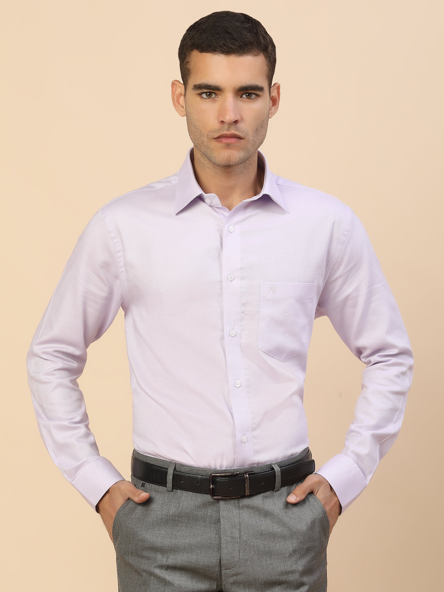 Men's Stylish Self Design Formal Shirt | Regular Fit | Full Sleeve | Pure Cotton | Smart Formal Wear - Image 2