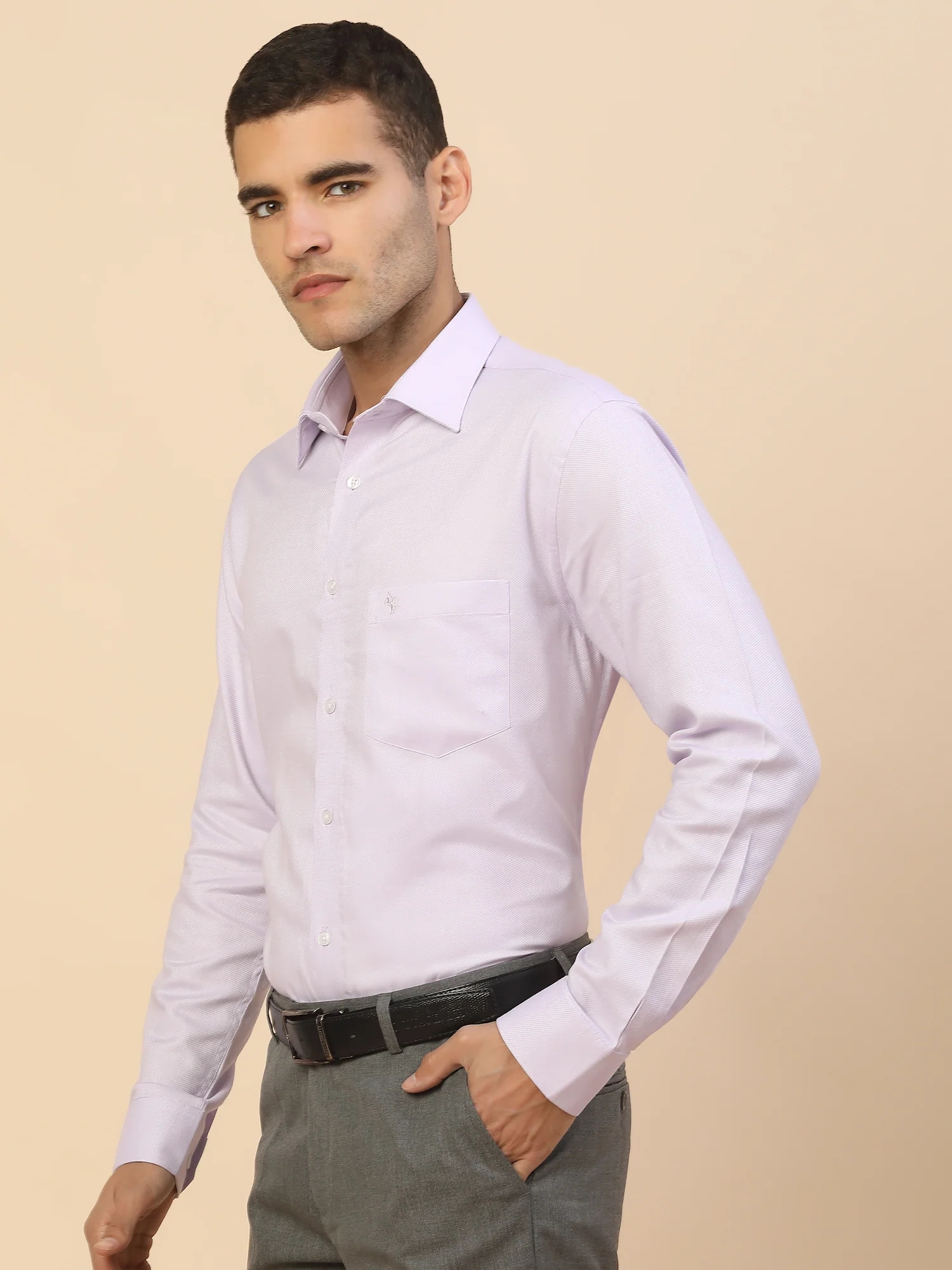 Men's Stylish Self Design Formal Shirt | Regular Fit | Full Sleeve | Pure Cotton | Smart Formal Wear - Image 3