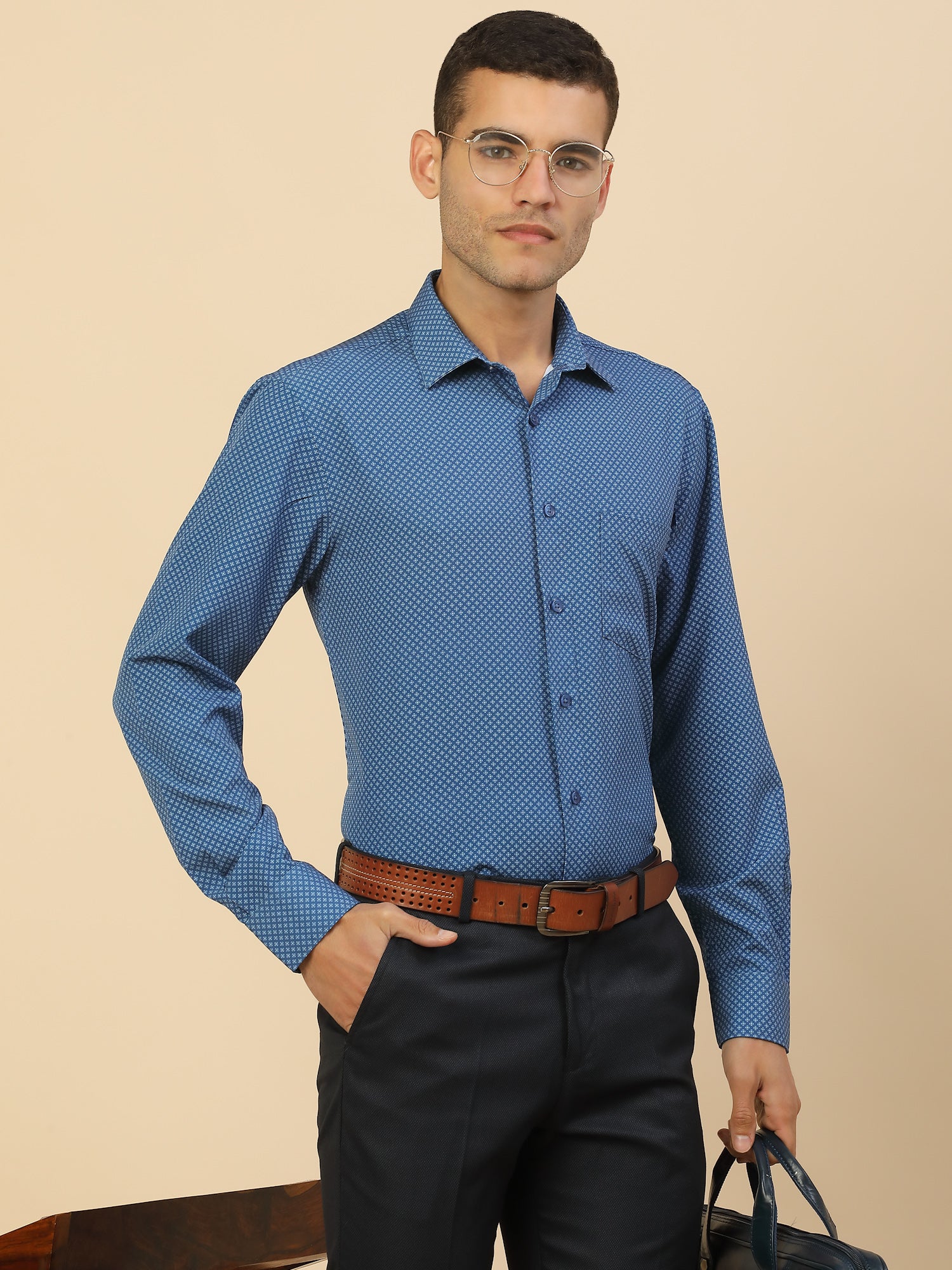Men's Stylish Printed Formal Shirt | Regular Fit | Full Sleeve | Polyester | Smart Formal Wear - Image 8
