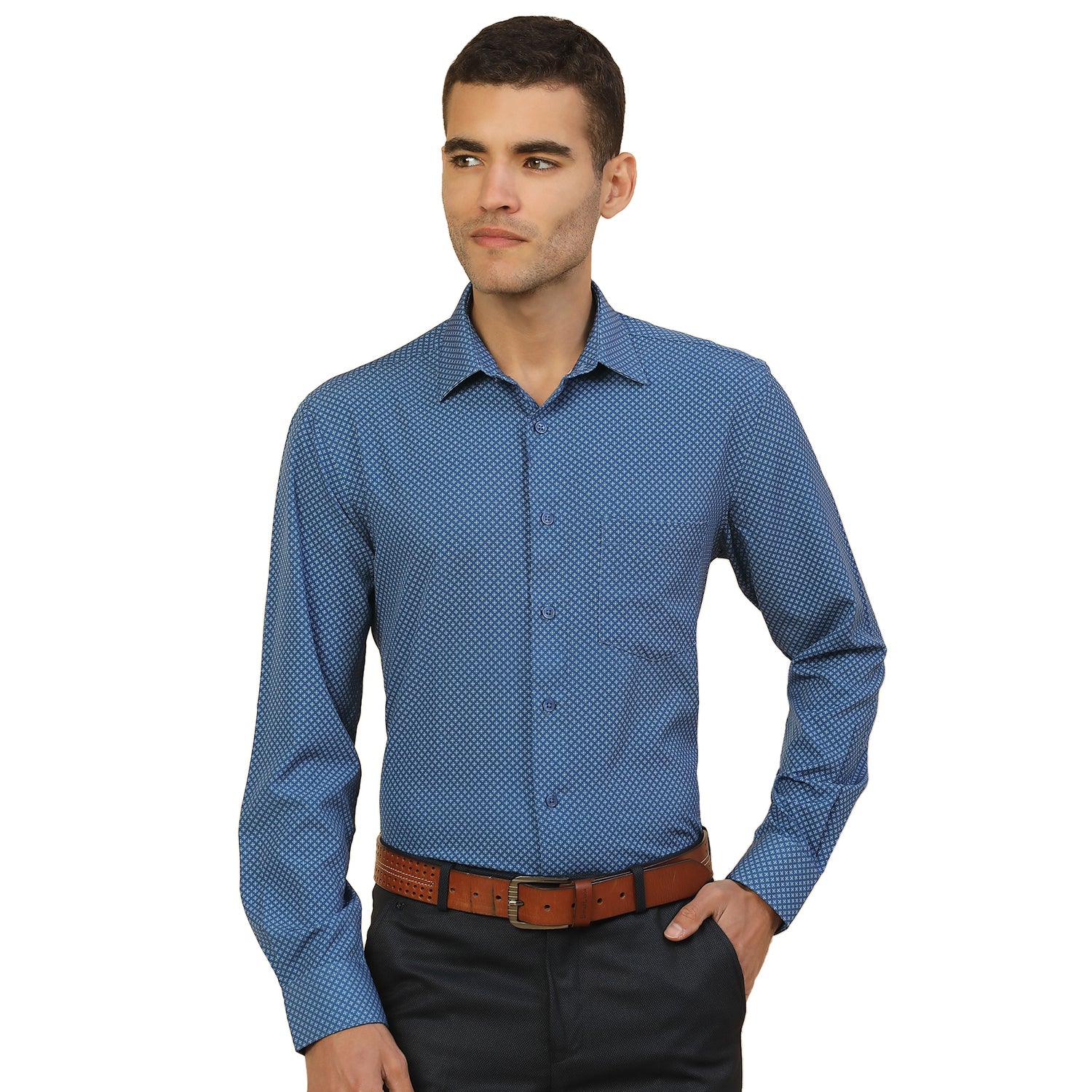 Men's Stylish Printed Formal Shirt | Regular Fit | Full Sleeve | Polyester | Smart Formal Wear - Image 9