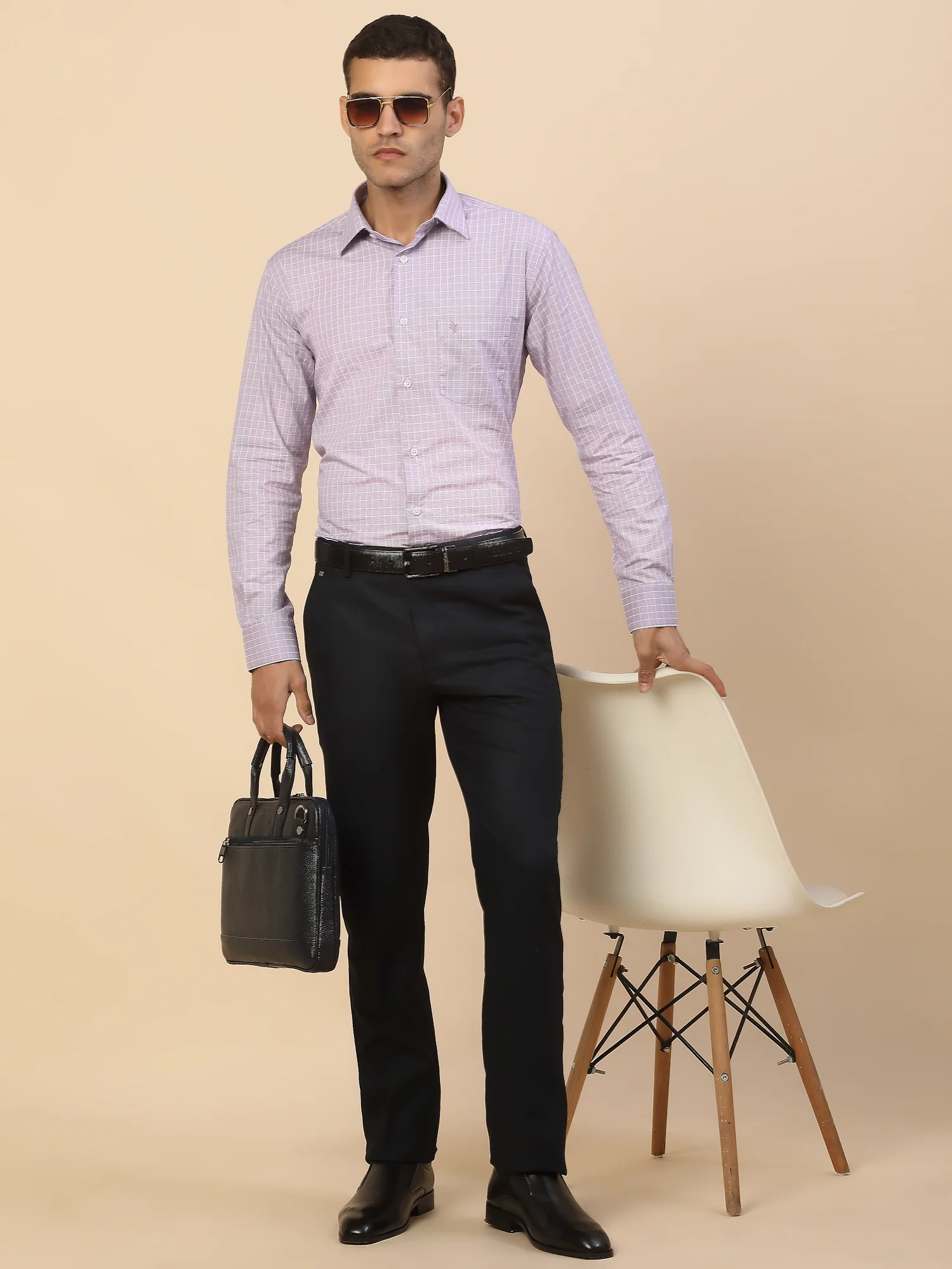 Men's Stylish Checkered Formal Shirt | Regular Fit | Full Sleeve | Pure Cotton | Smart Formal Wear - Image 2