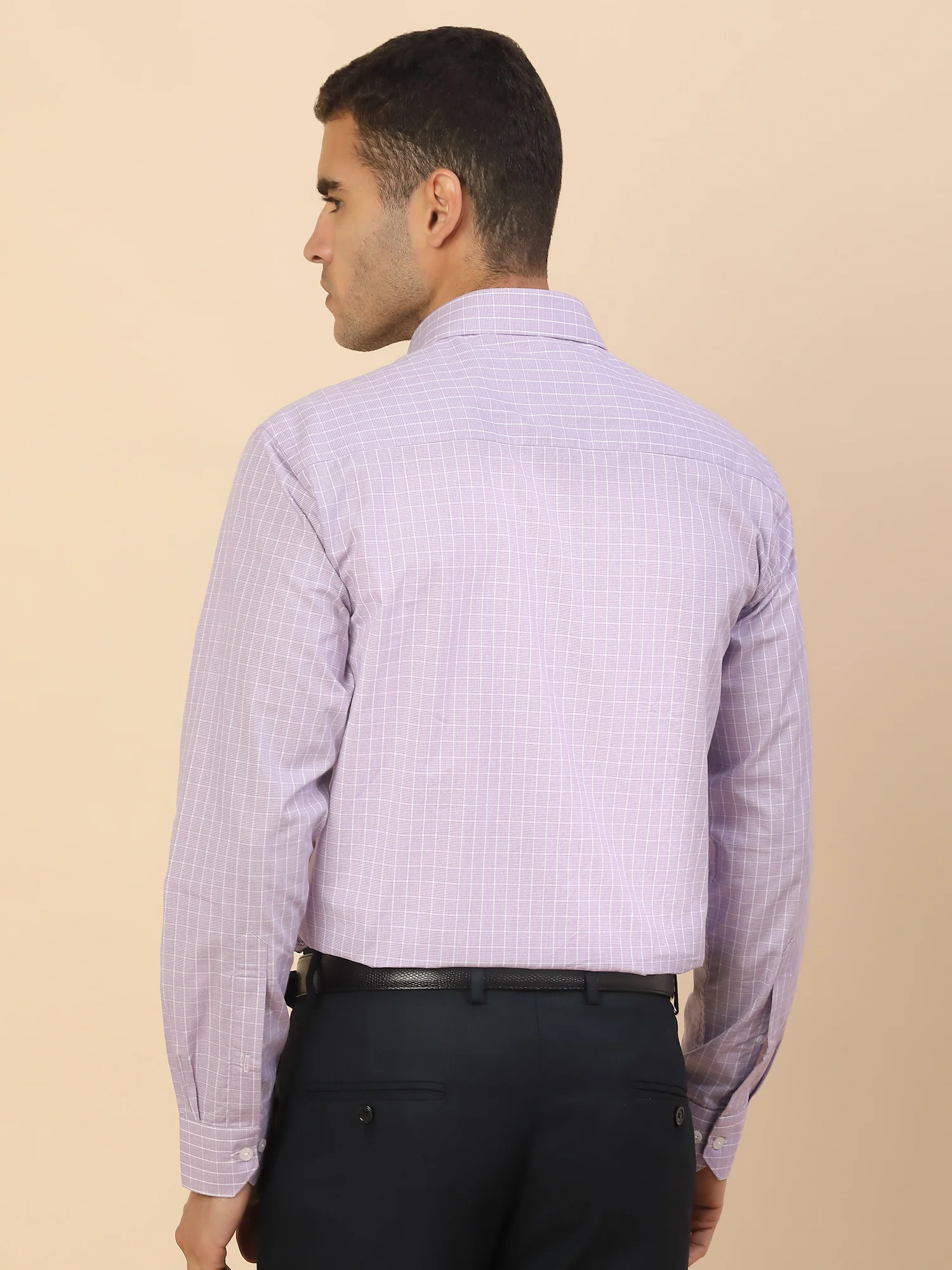 Men's Stylish Checkered Formal Shirt | Regular Fit | Full Sleeve | Pure Cotton | Smart Formal Wear - Image 3