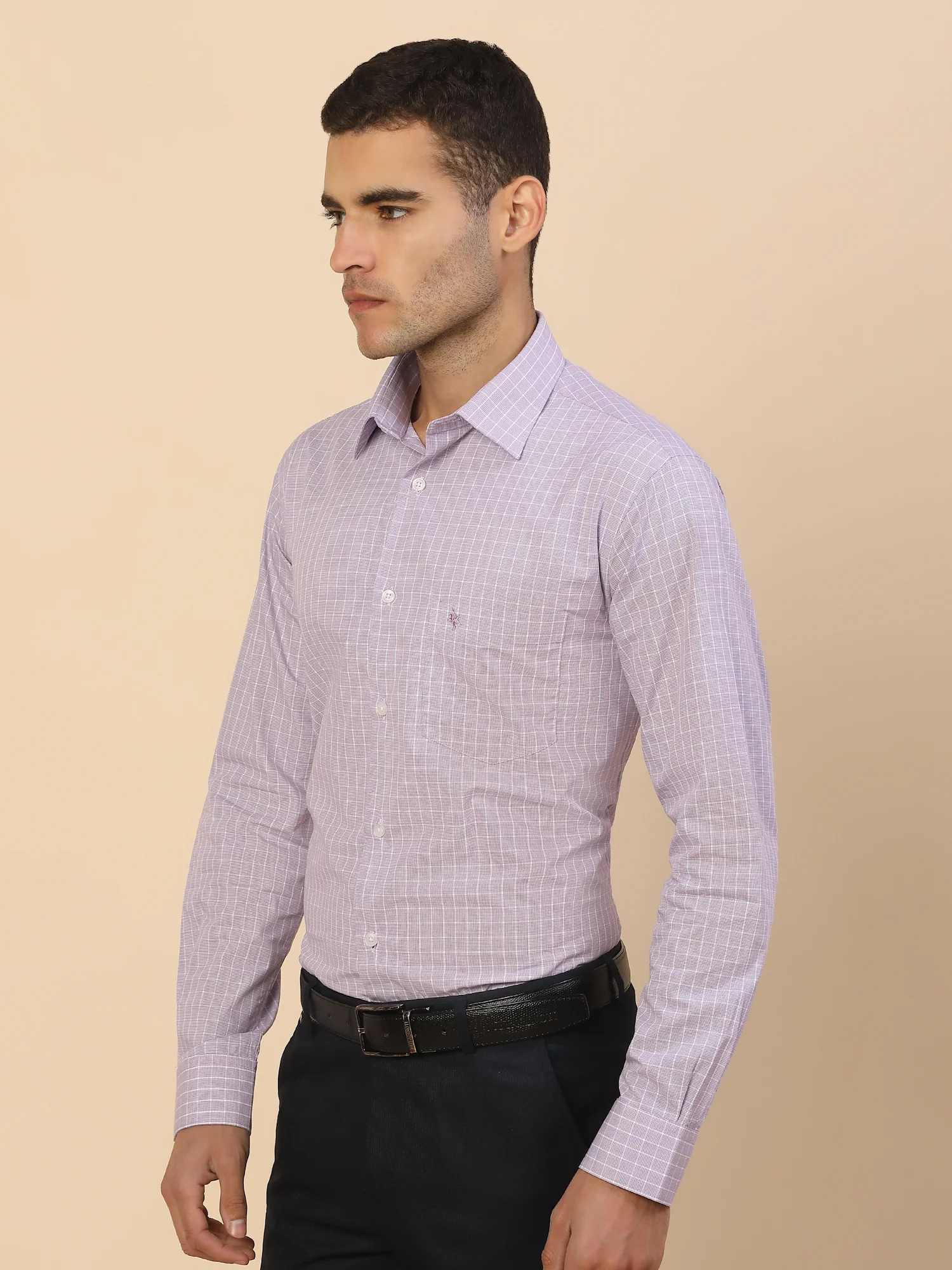 Men's Stylish Checkered Formal Shirt | Regular Fit | Full Sleeve | Pure Cotton | Smart Formal Wear - Image 4