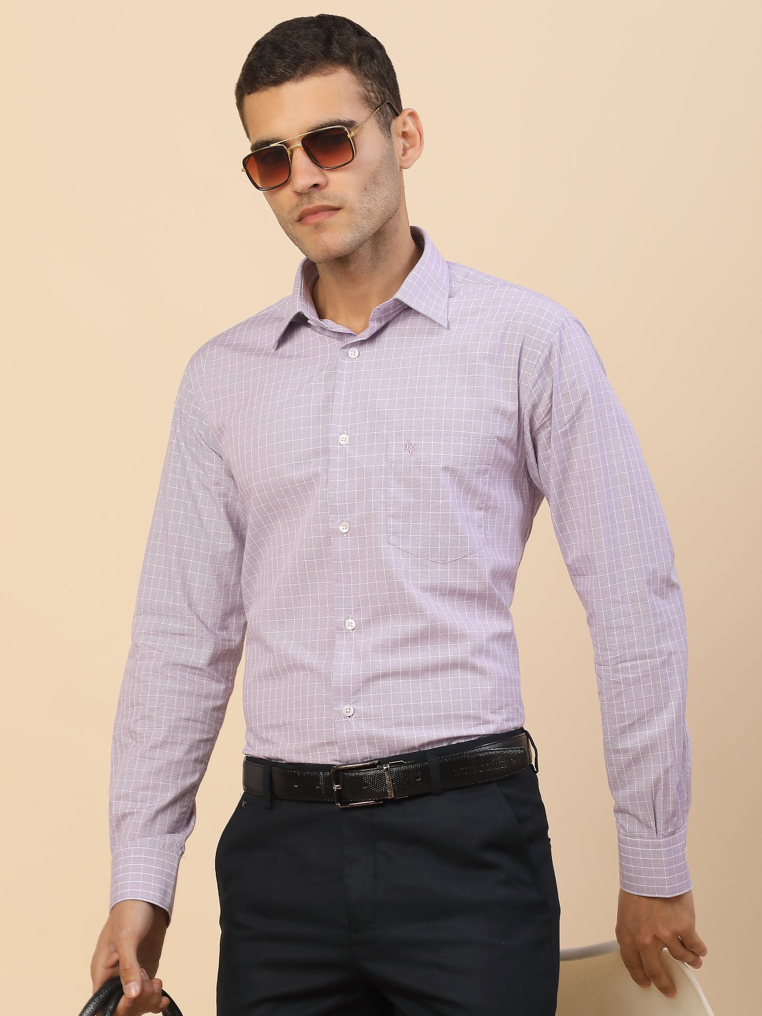 Men's Stylish Checkered Formal Shirt | Regular Fit | Full Sleeve | Pure Cotton | Smart Formal Wear - Image 8