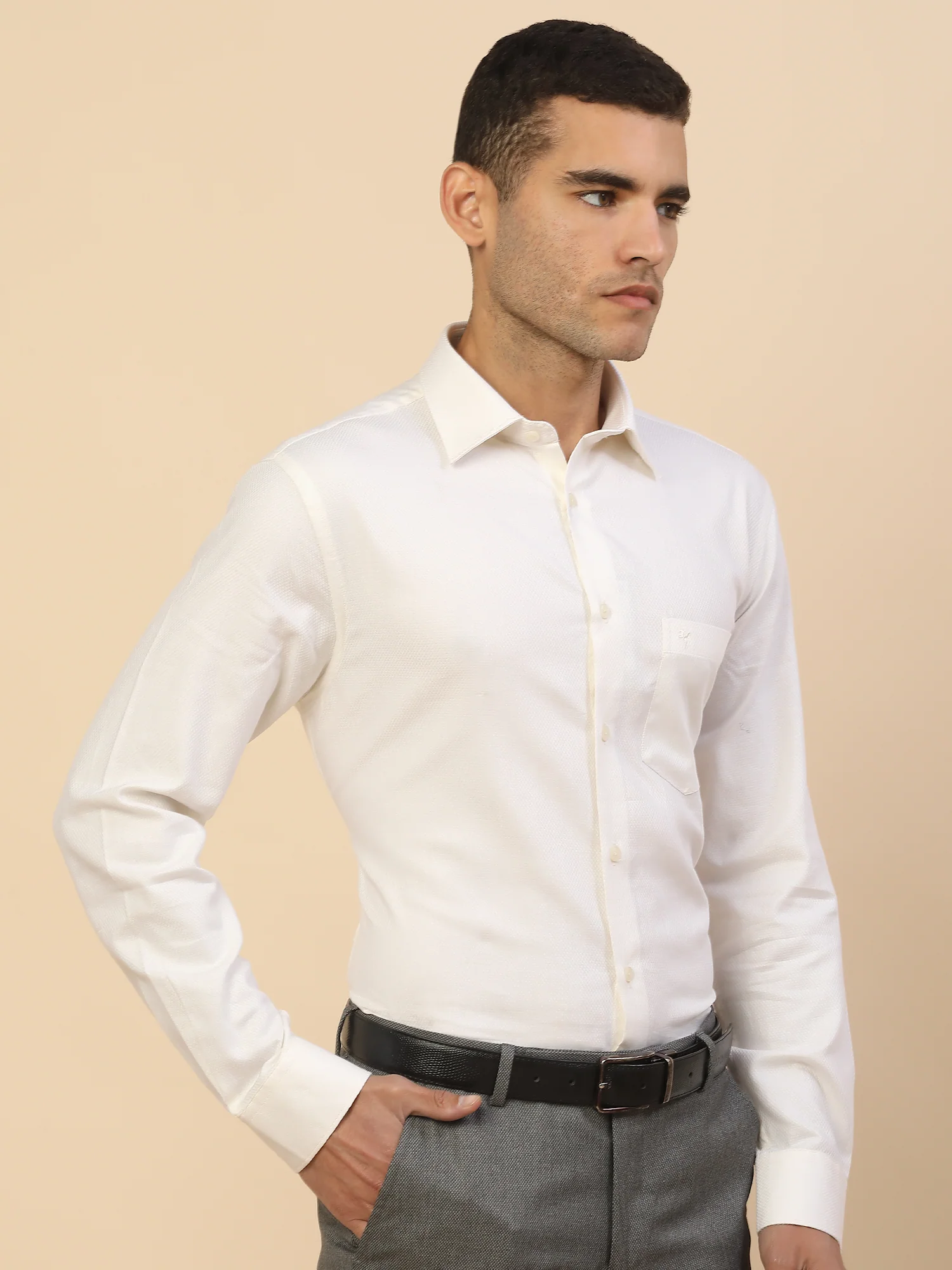 Men's Stylish Solid Formal Shirt | Regular Fit | Full Sleeve | Polyester | Smart Formal Wear - Image 5