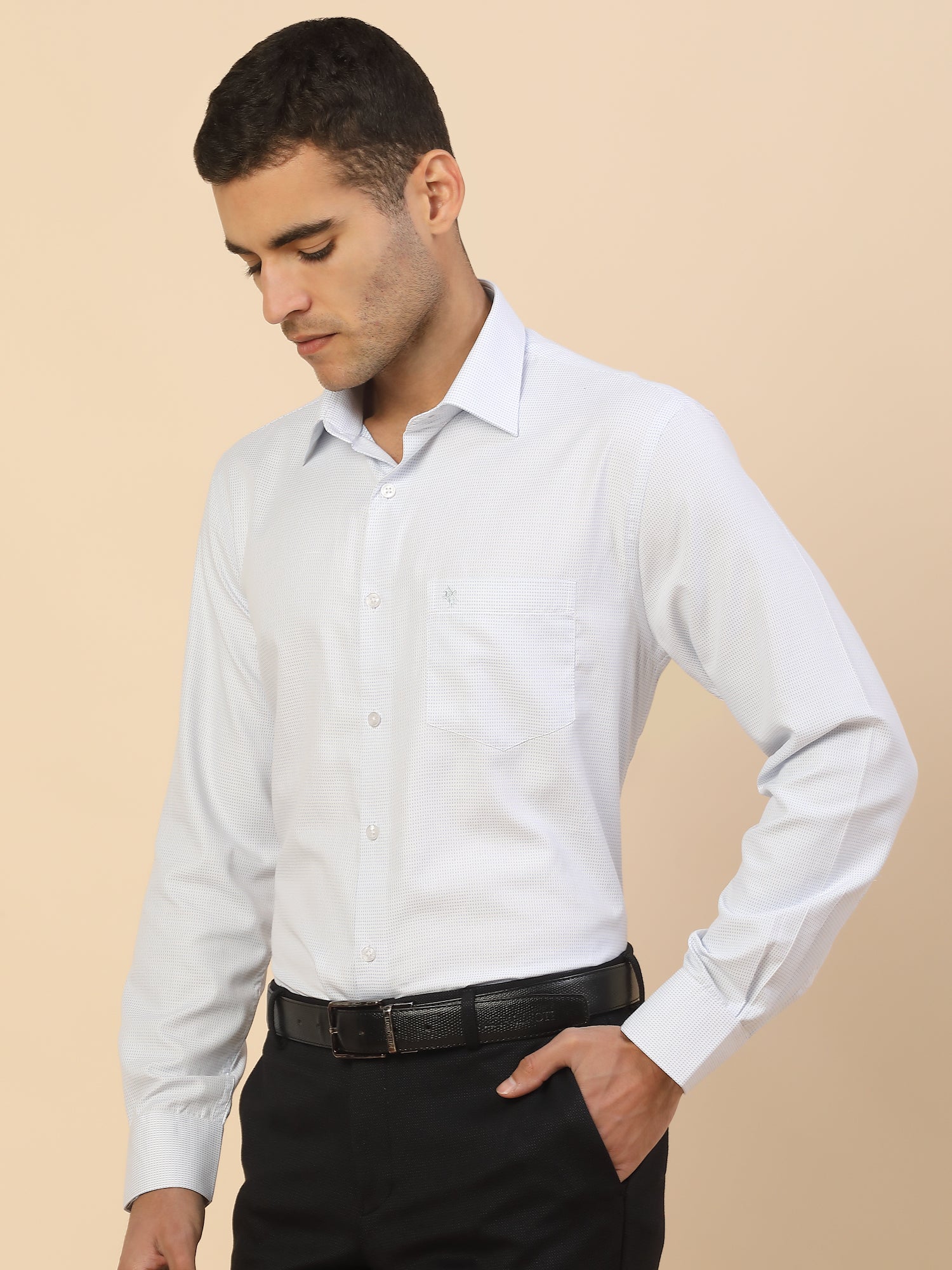 Men's Stylish Printed Formal Shirt | Regular Fit | Full Sleeve | Cotton Blend | Smart Formal Wear - Image 4