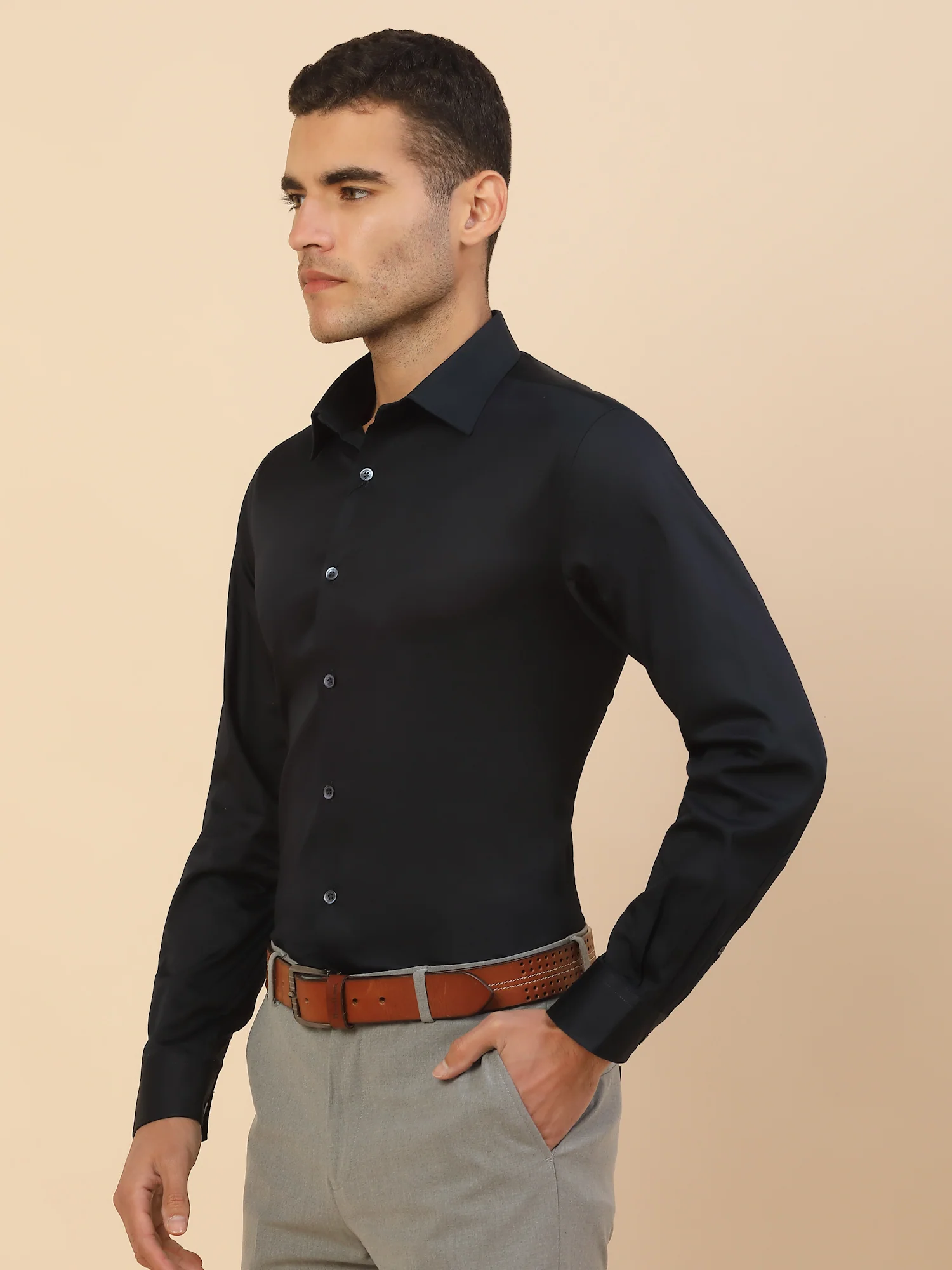 Men's Stylish Solid Party Shirt | Regular Fit | Full Sleeve | Pure Cotton | Smart Party Wear - Image 4