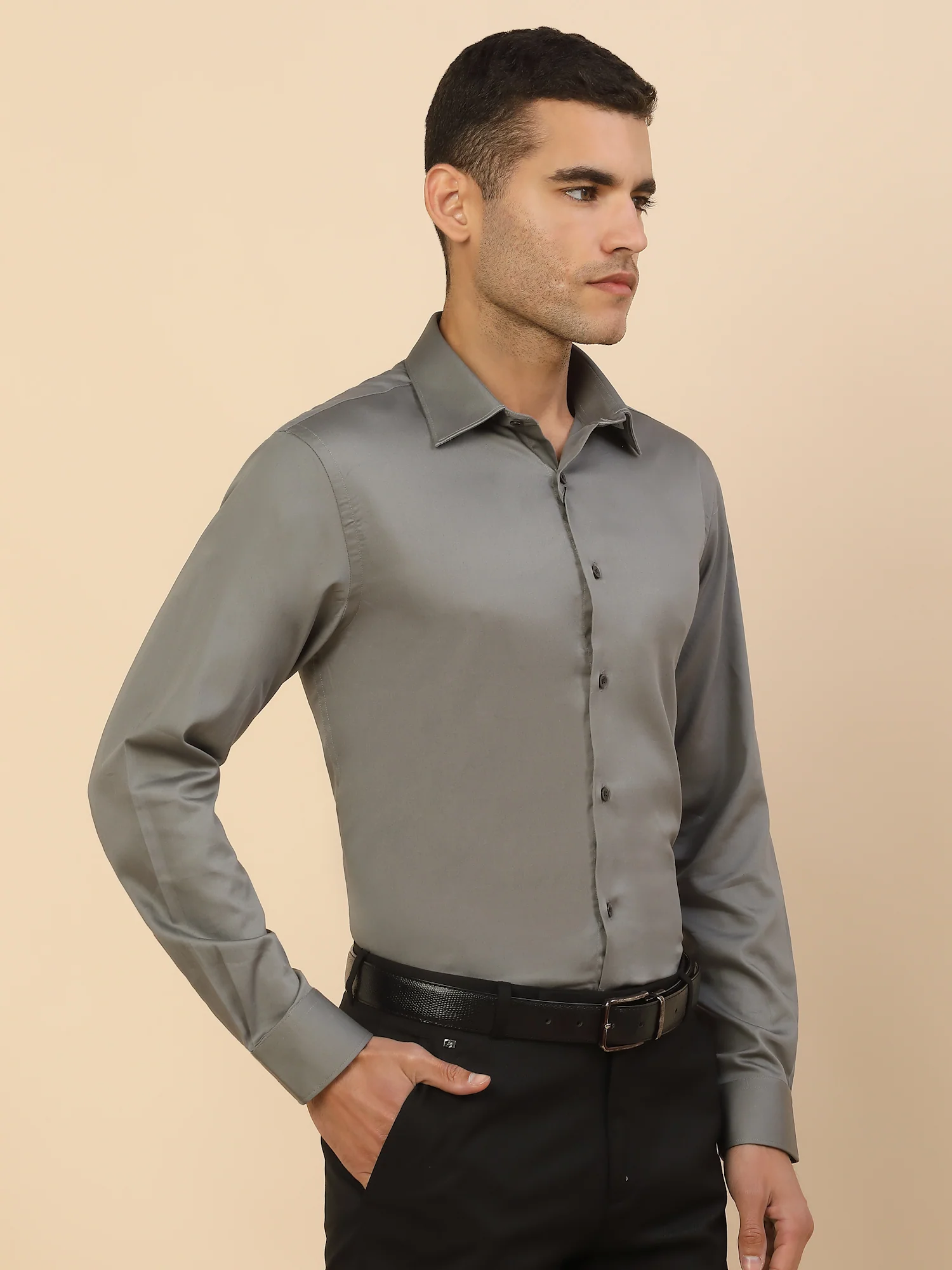 Men's Stylish Solid Party Shirt | Regular Fit | Full Sleeve | Pure Cotton | Smart Party Wear - Image 5