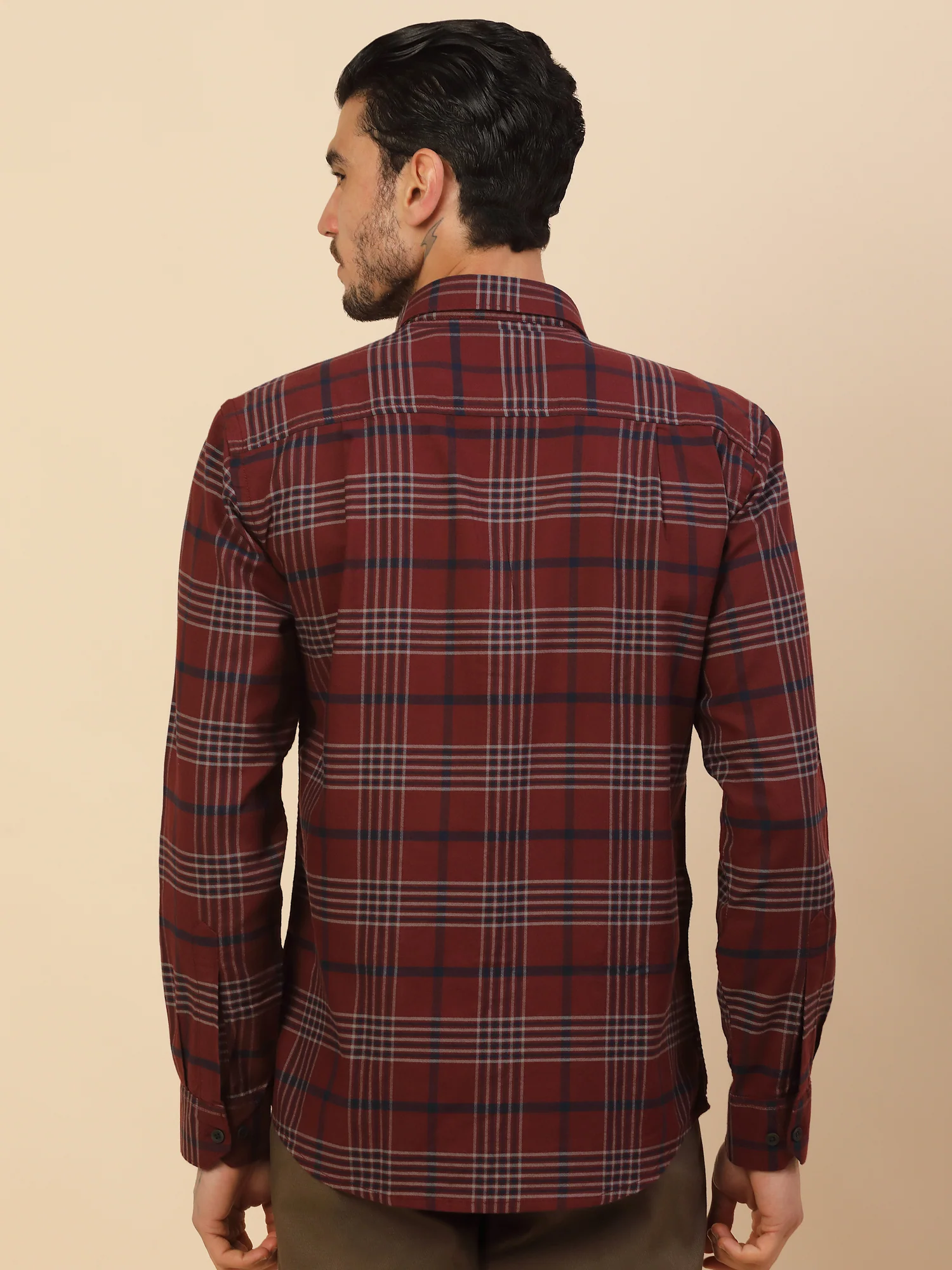 Men's Stylish Checkered Casual Shirt | Regular Fit | Full Sleeve | Pure Cotton | Smart Casual Wear - Image 3