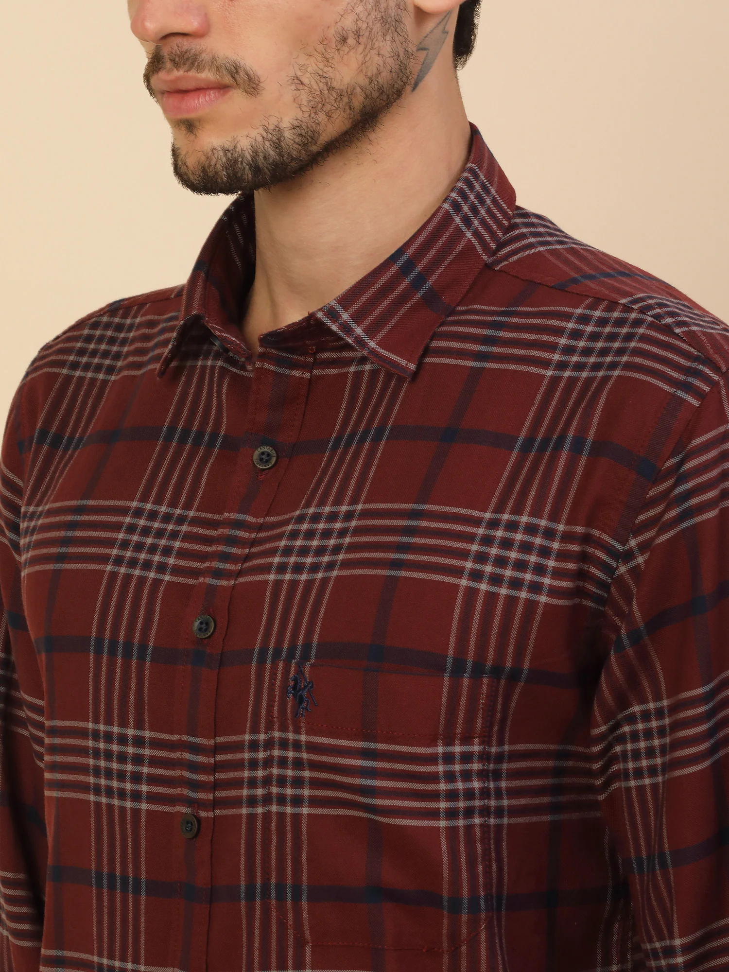 Men's Stylish Checkered Casual Shirt | Regular Fit | Full Sleeve | Pure Cotton | Smart Casual Wear - Image 5