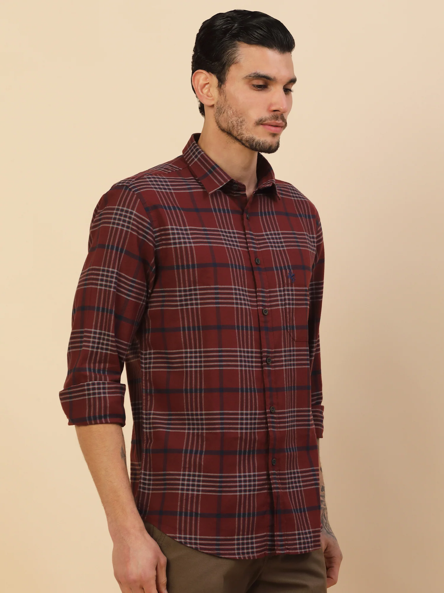 Men's Stylish Checkered Casual Shirt | Regular Fit | Full Sleeve | Pure Cotton | Smart Casual Wear - Image 7