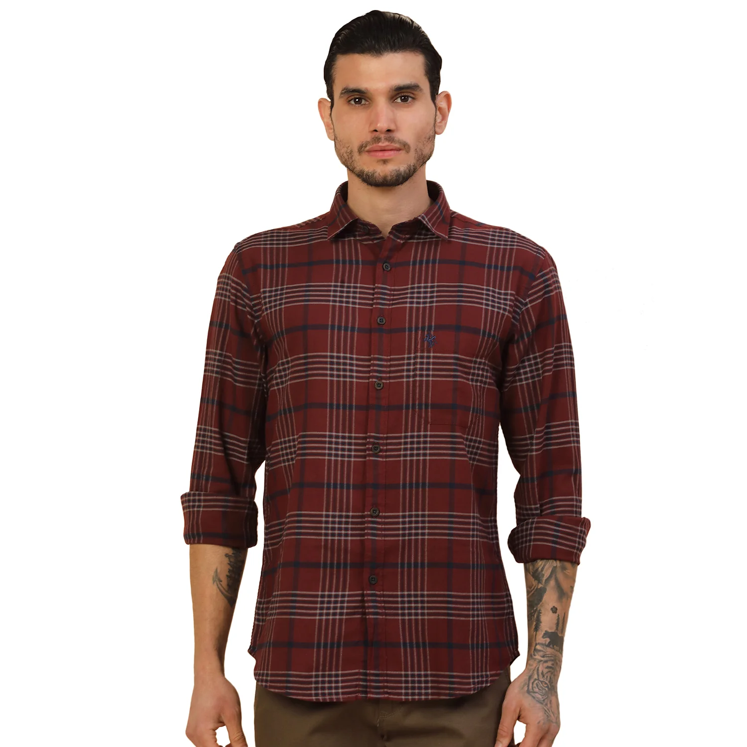 Men's Stylish Checkered Casual Shirt | Regular Fit | Full Sleeve | Pure Cotton | Smart Casual Wear - Image 9