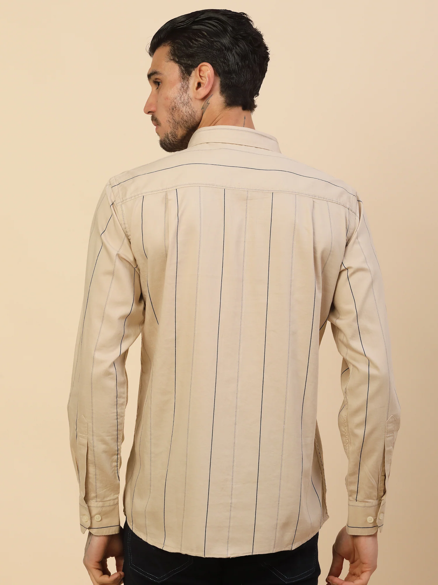 Men's Stylish Striped Casual Shirt | Regular Fit | Full Sleeve | Pure Cotton | Smart Casual Wear - Image 3