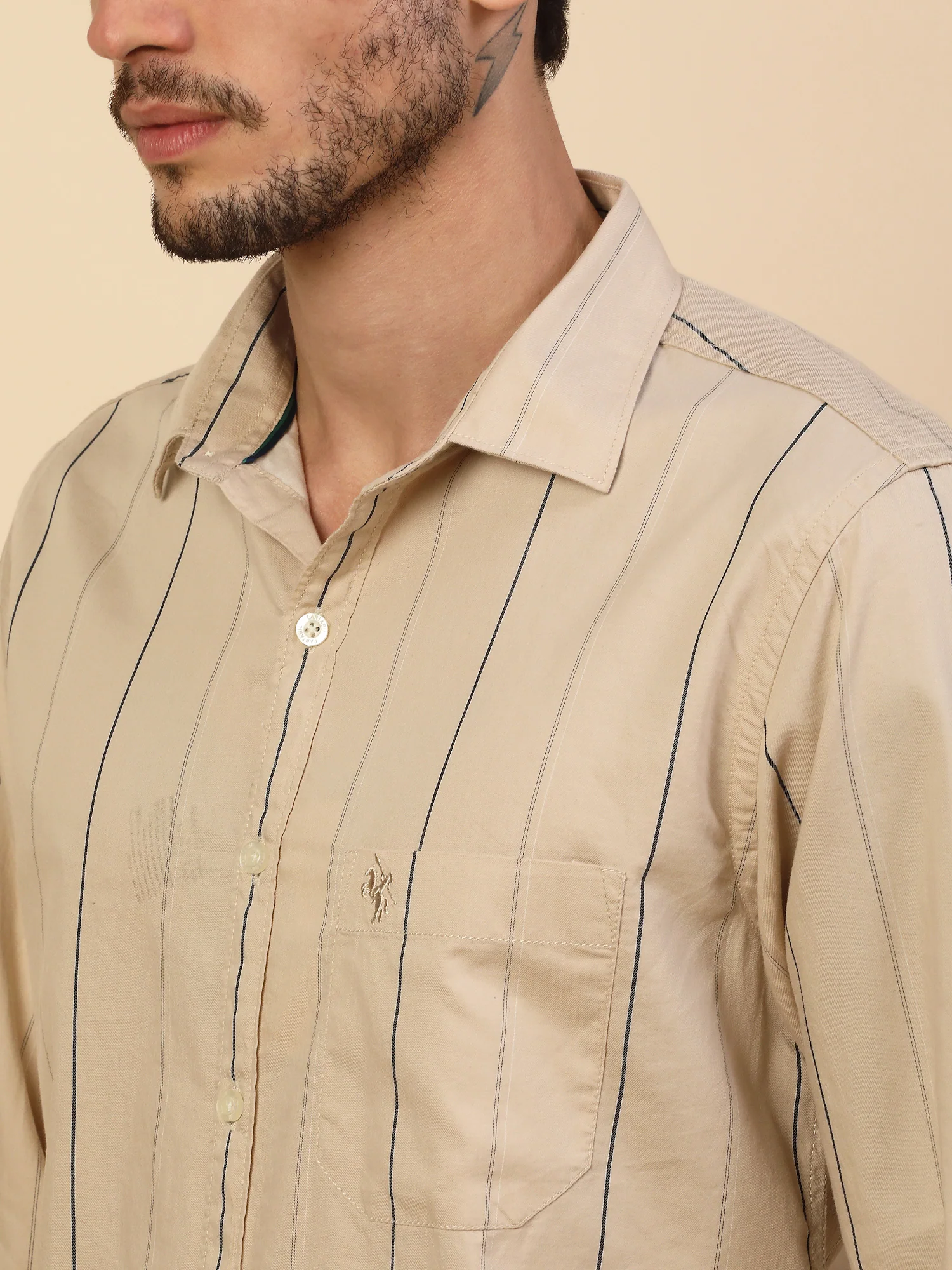 Men's Stylish Striped Casual Shirt | Regular Fit | Full Sleeve | Pure Cotton | Smart Casual Wear - Image 5